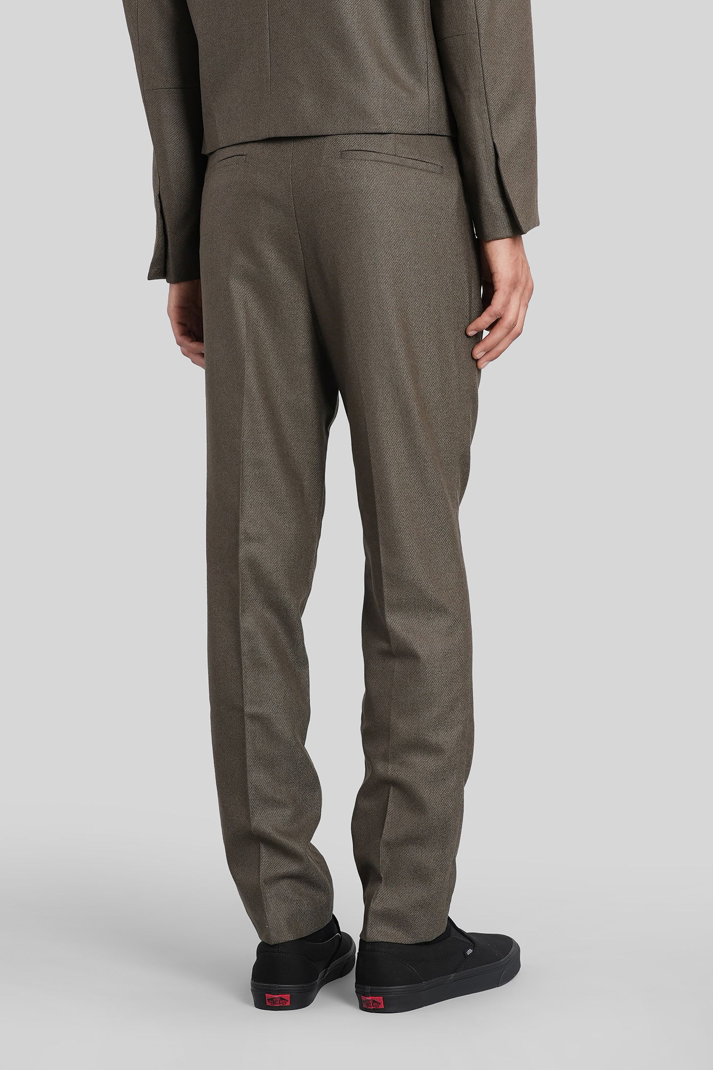 Entire Studios Slim Trouser Pants In Green Wool In Black