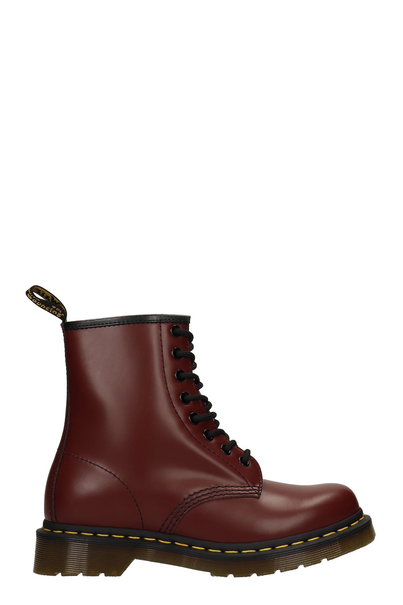 Dr. Martens 1460 Smooth Combat Boots In Bordeaux Leather