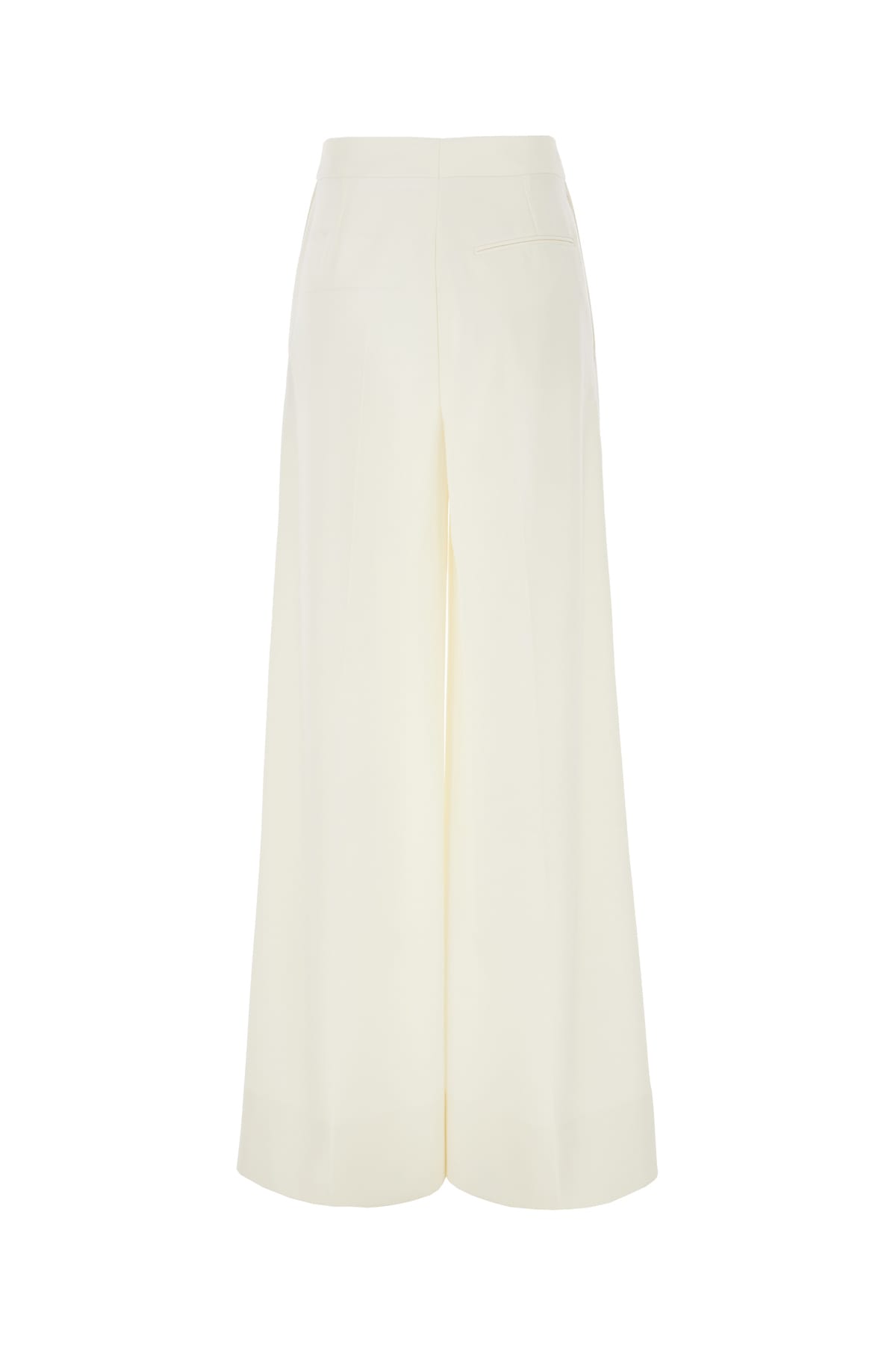 Shop Stella Mccartney Ivory Wool Pants In Chalk