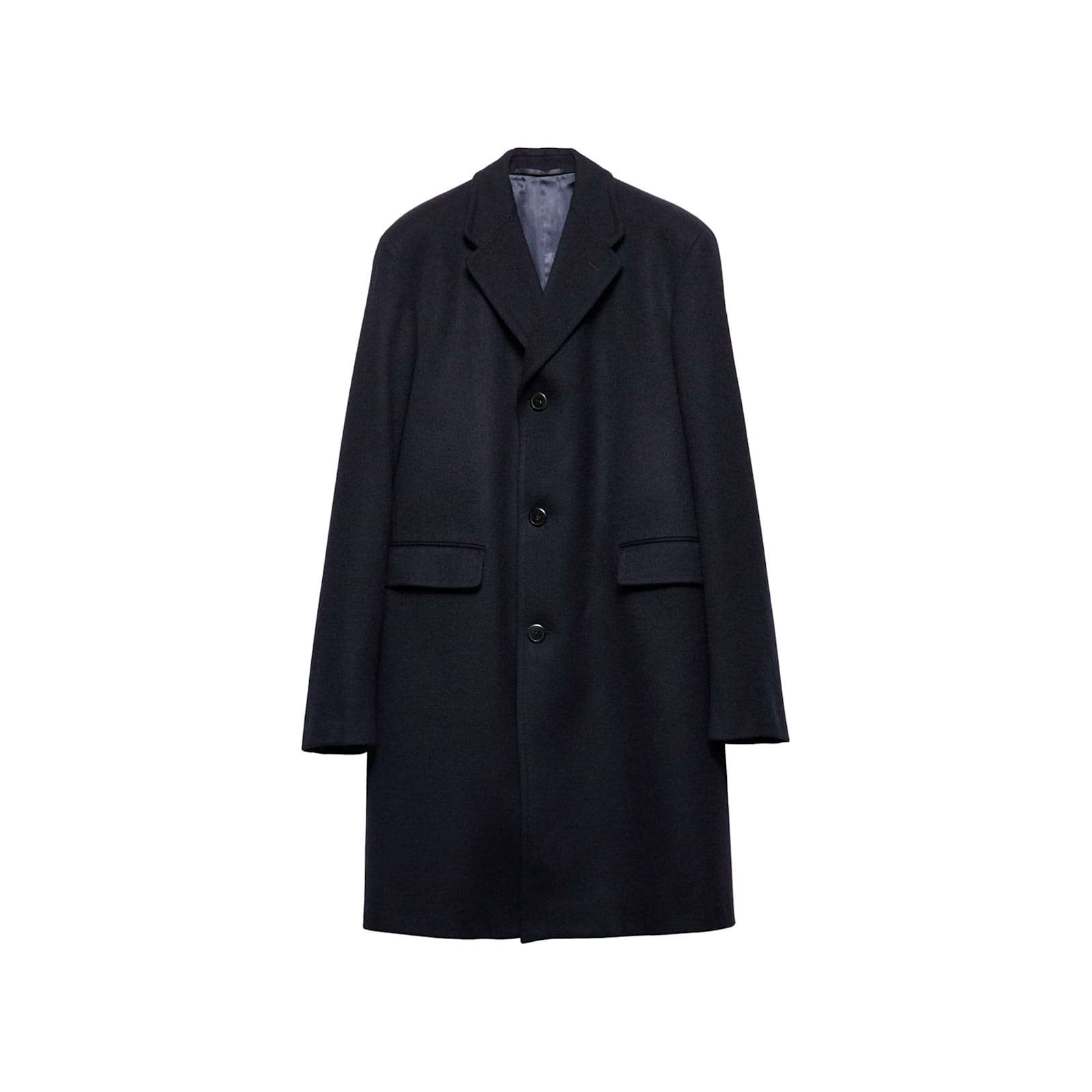 Prada Black Wool Coat With Single-breasted Design
