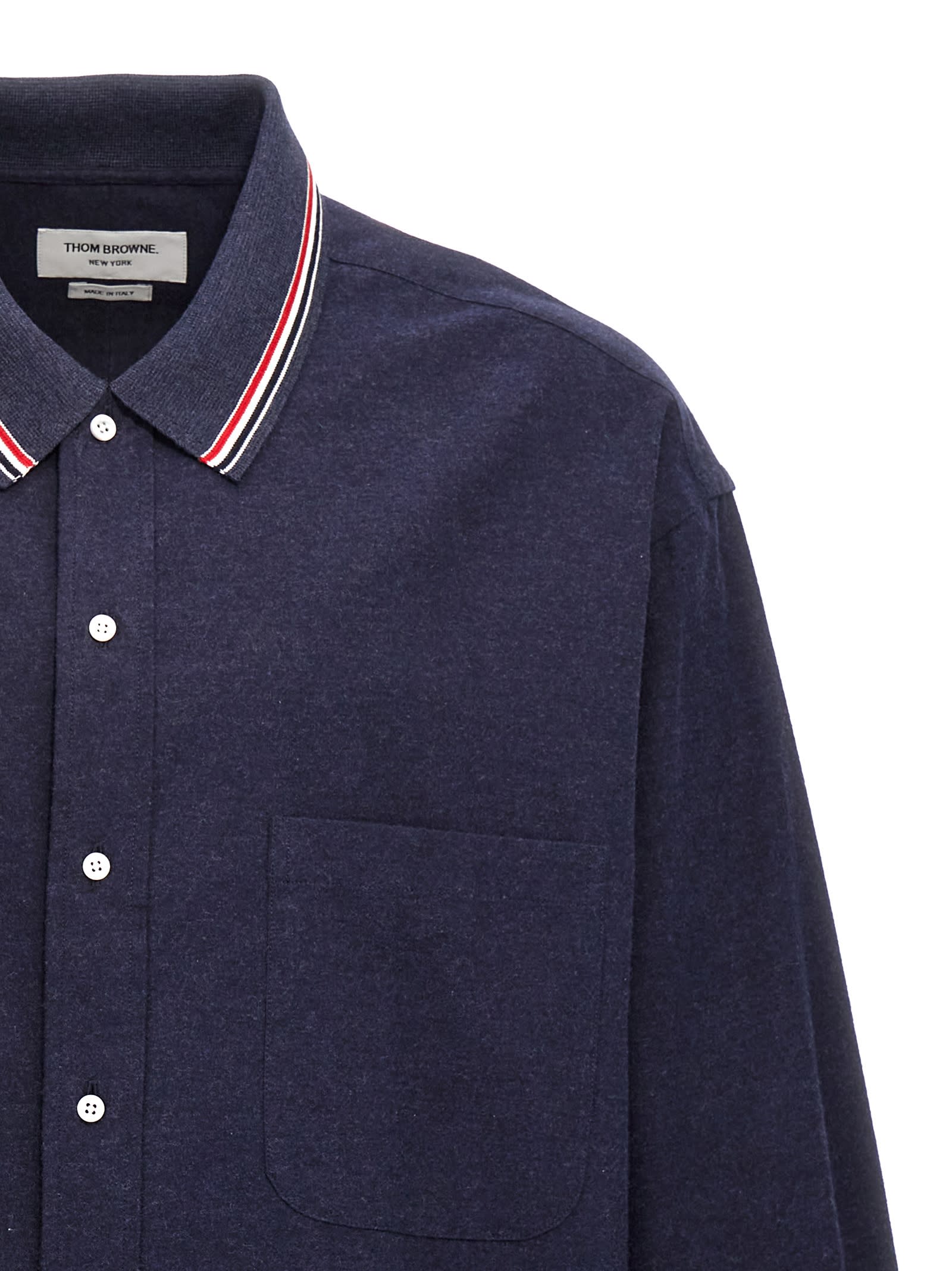 Shop Thom Browne Rwb Shirt In Blue