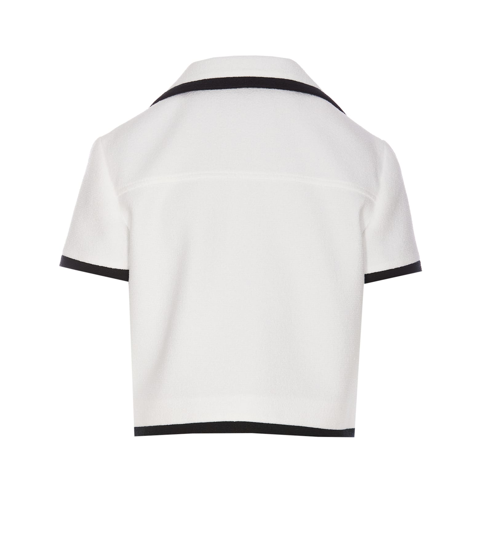 Shop Gucci Tweed Short Sleeves Jacket In White