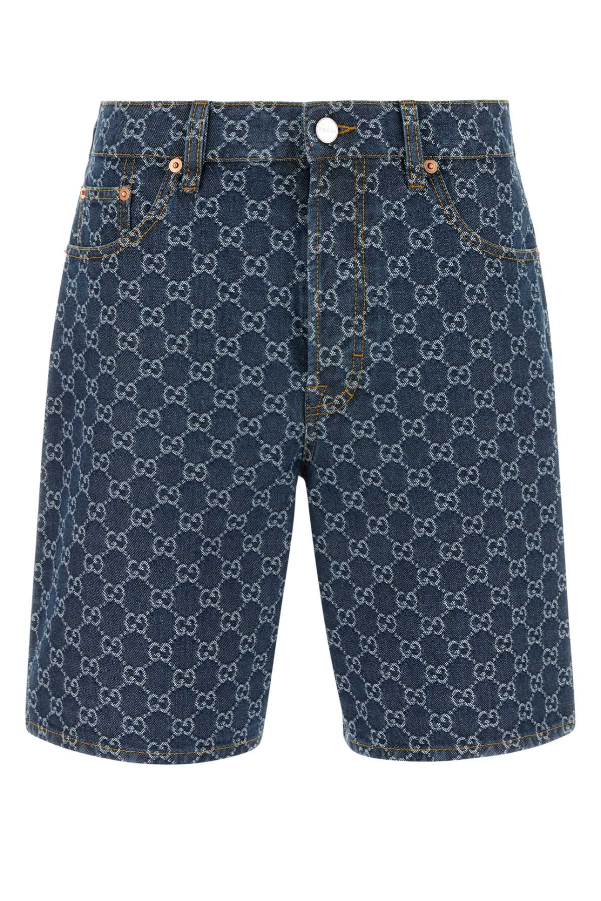 Gucci Shorts Jacquard In Bluedenim