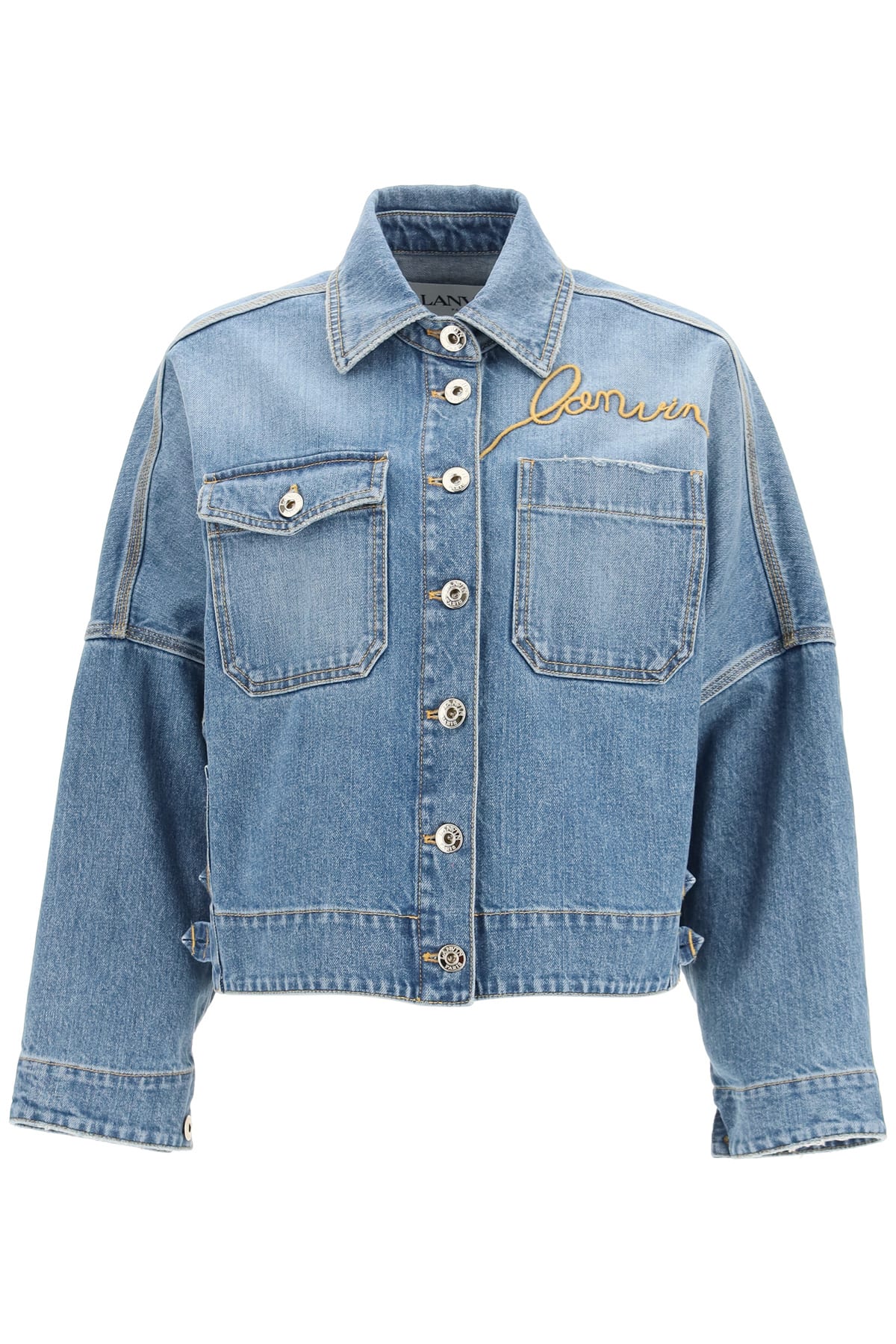 Lanvin Denim Jacket With Logo Embroidery