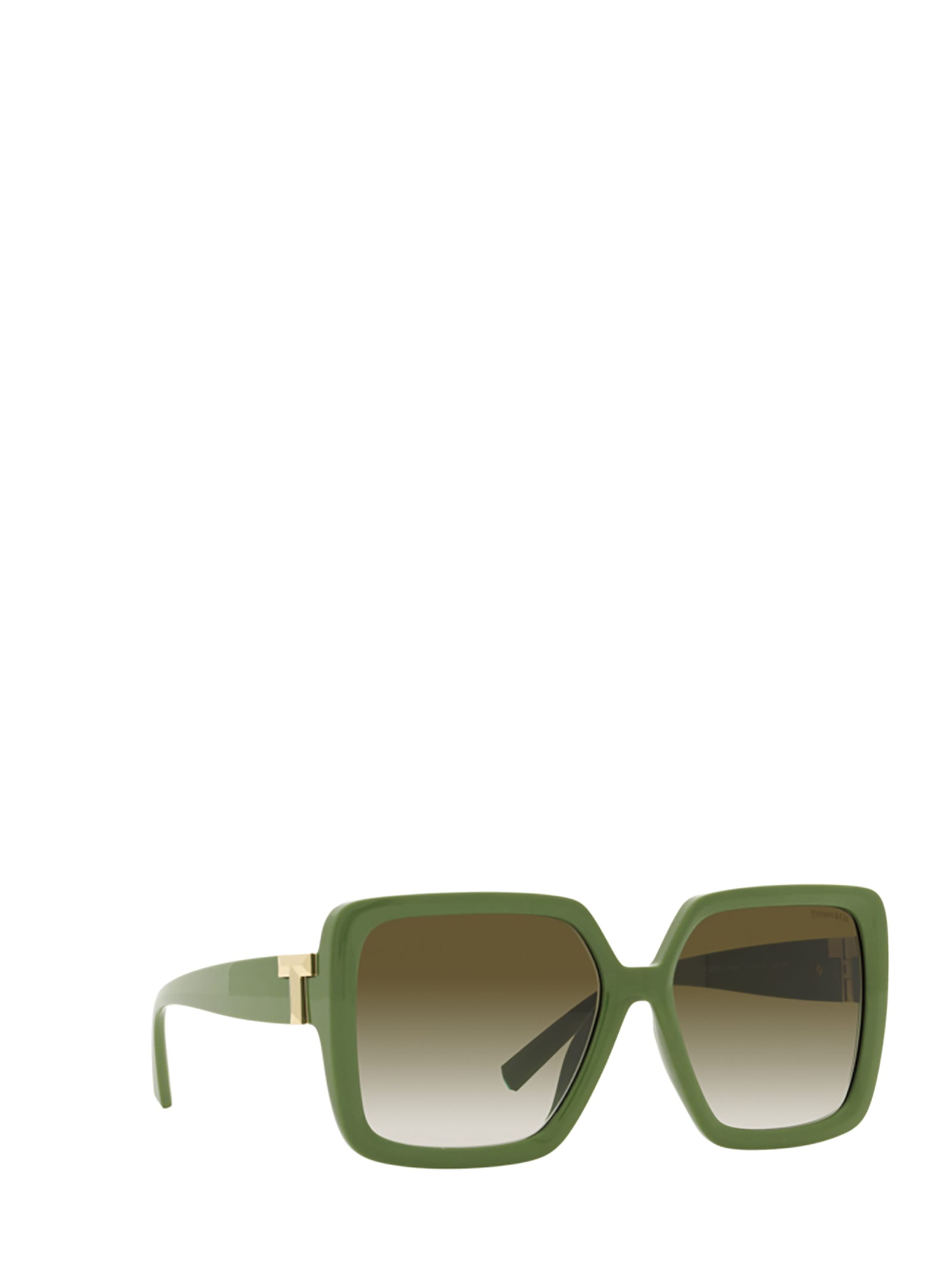 Shop Tiffany &amp; Co. Tf4206u Khaki Sunglasses
