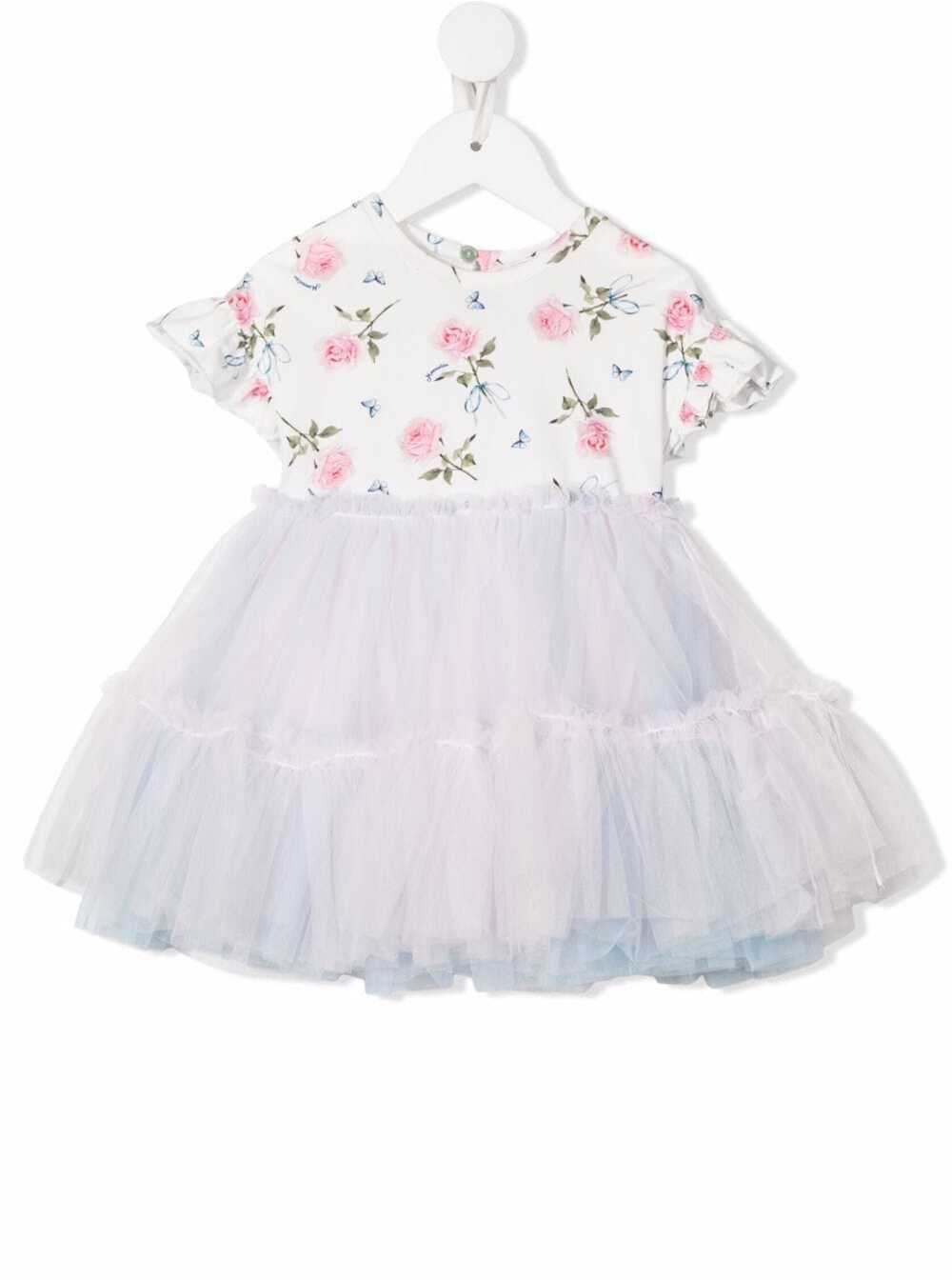 Monnalisa Floral Tulle Skirt Dress