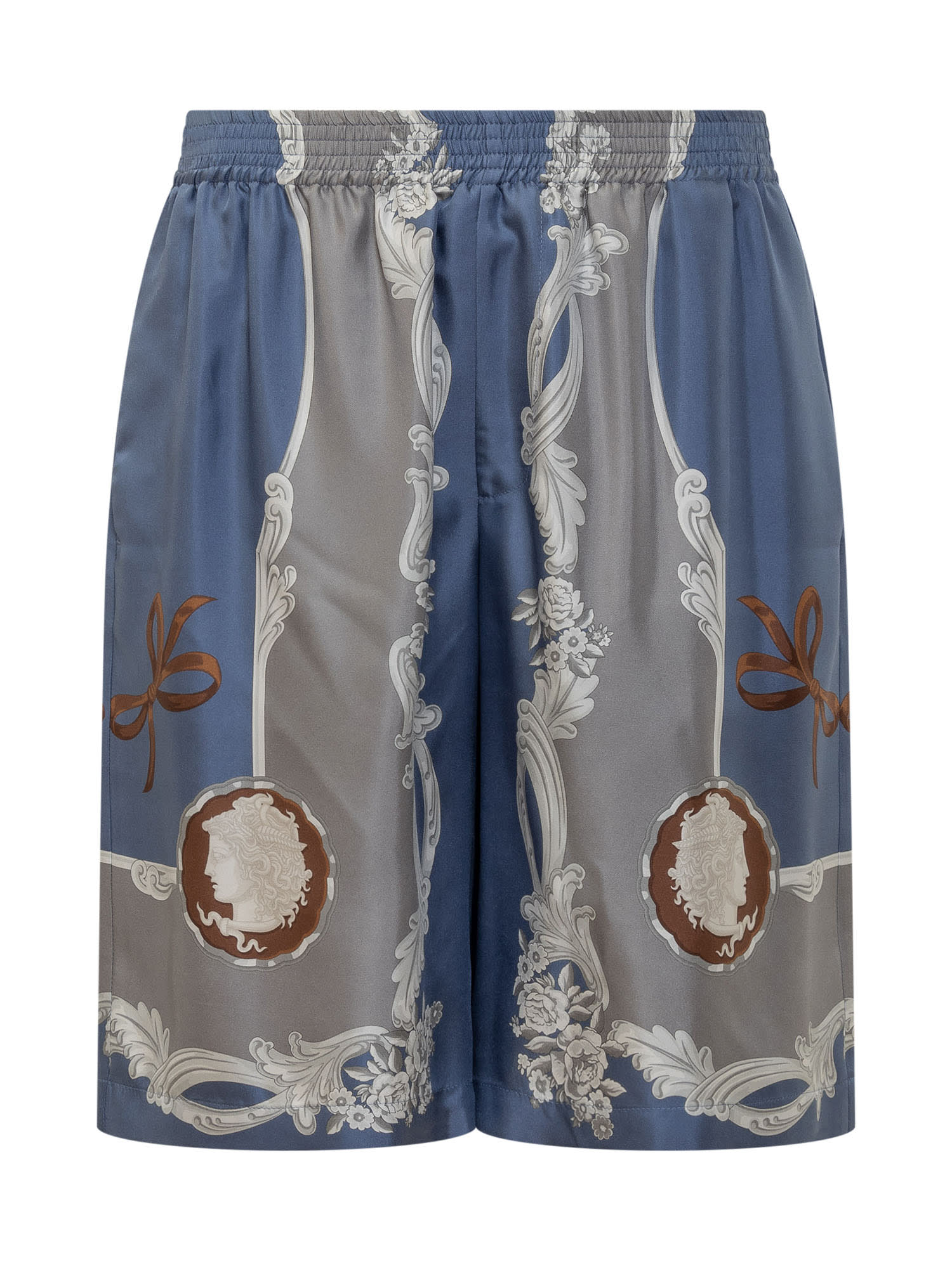 Versace Medusa Cameo Silk Bermuda Shorts
