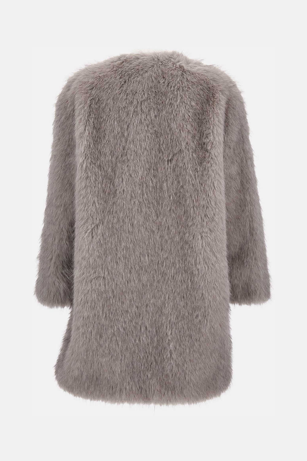 Max Mara Fur Coat In Gray