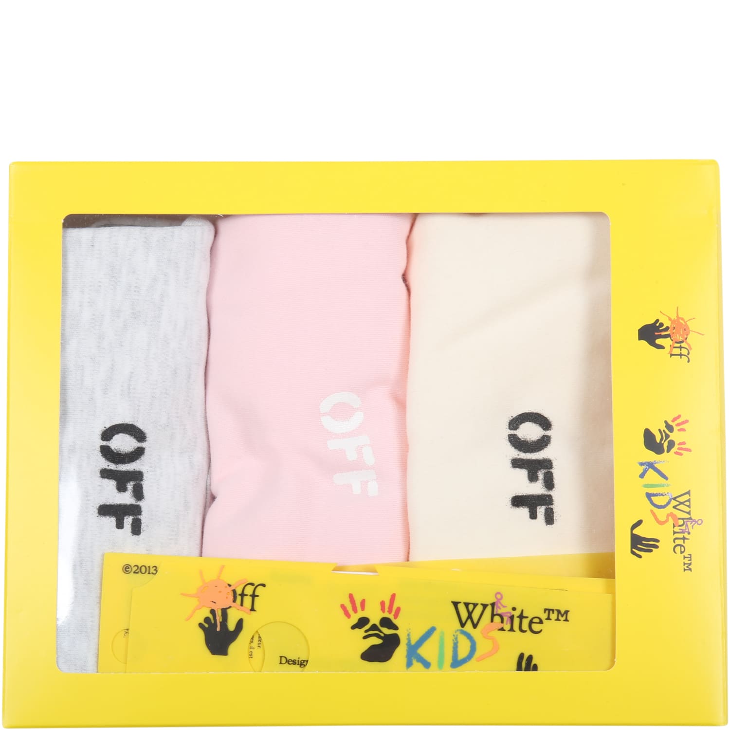 OFF-WHITE MULTICOLOR SET FOR BABY GIRL WITH LOGO