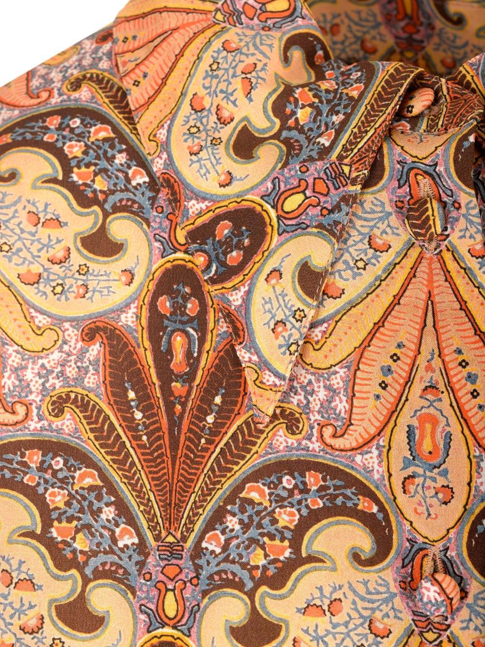 Etro Multicolor Printed Silk Shirt In Beige