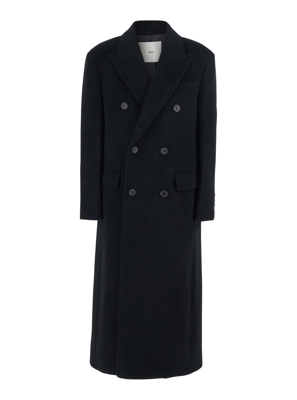 Dunst Black Double-breasted Coat With Peak Revers In Cashmere Woman In Black