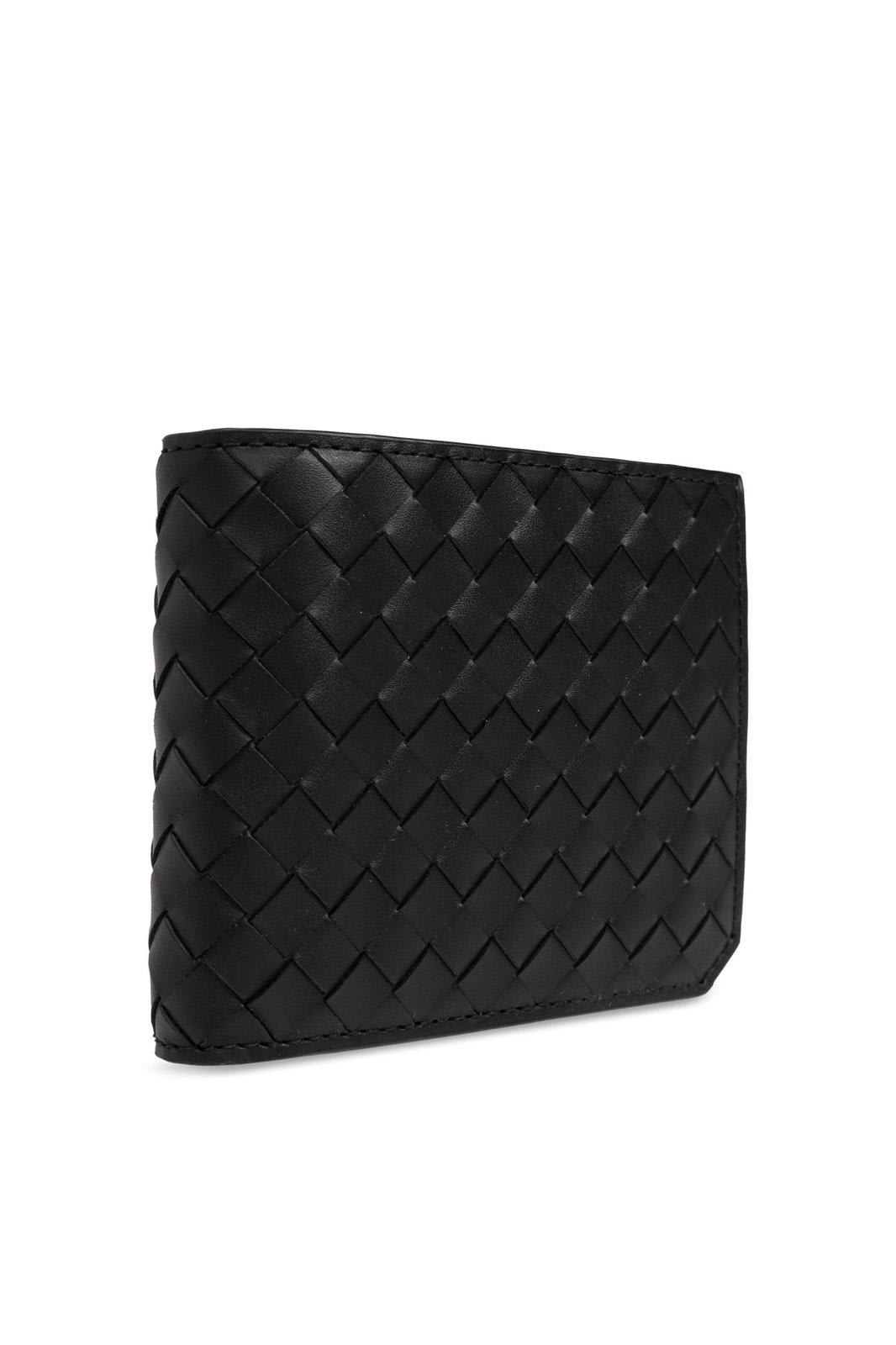 Shop Bottega Veneta Intrecciato Bi-fold Wallet In Black