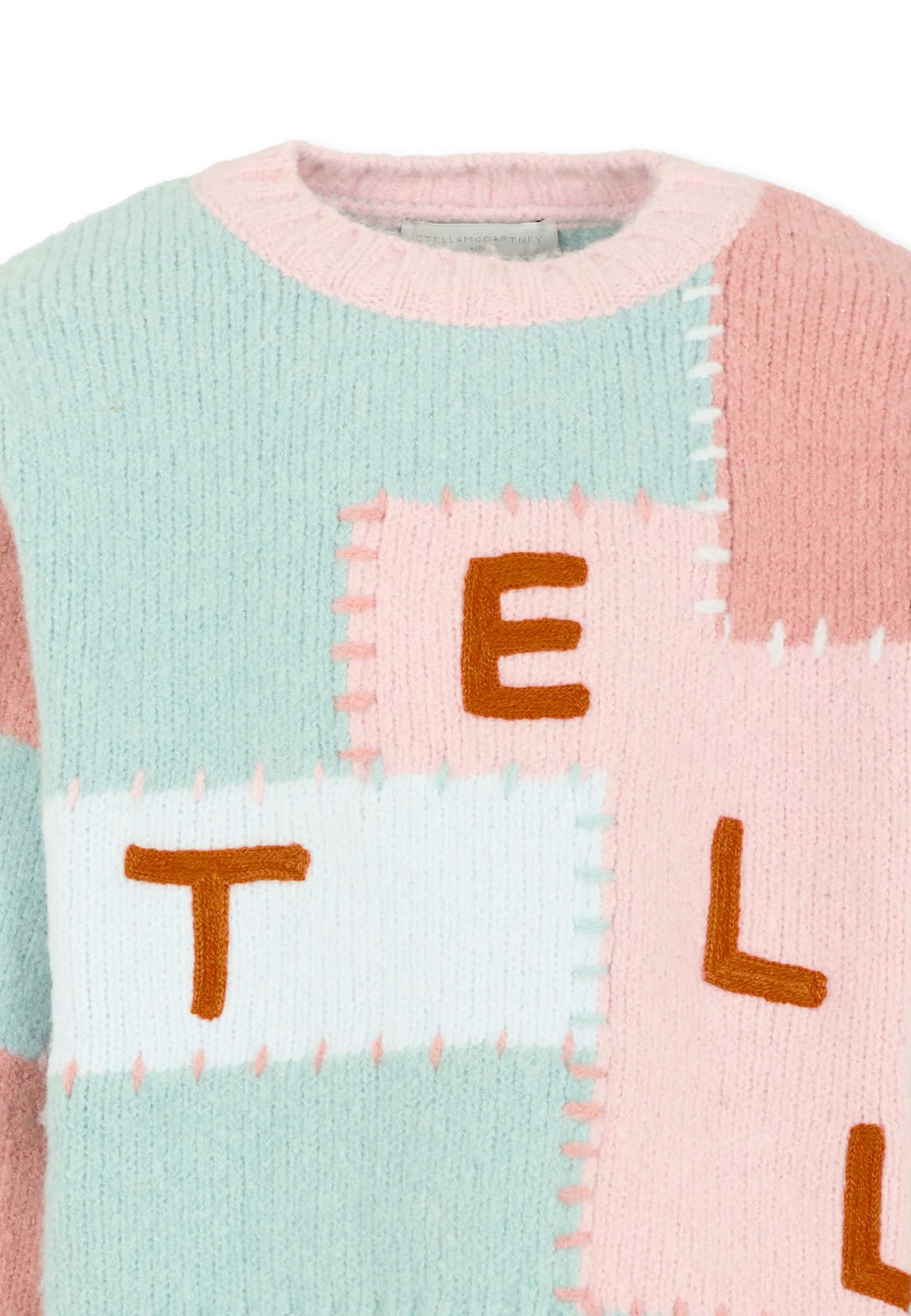 Stella Mccartney Logo Patchwork Sweater In Multi