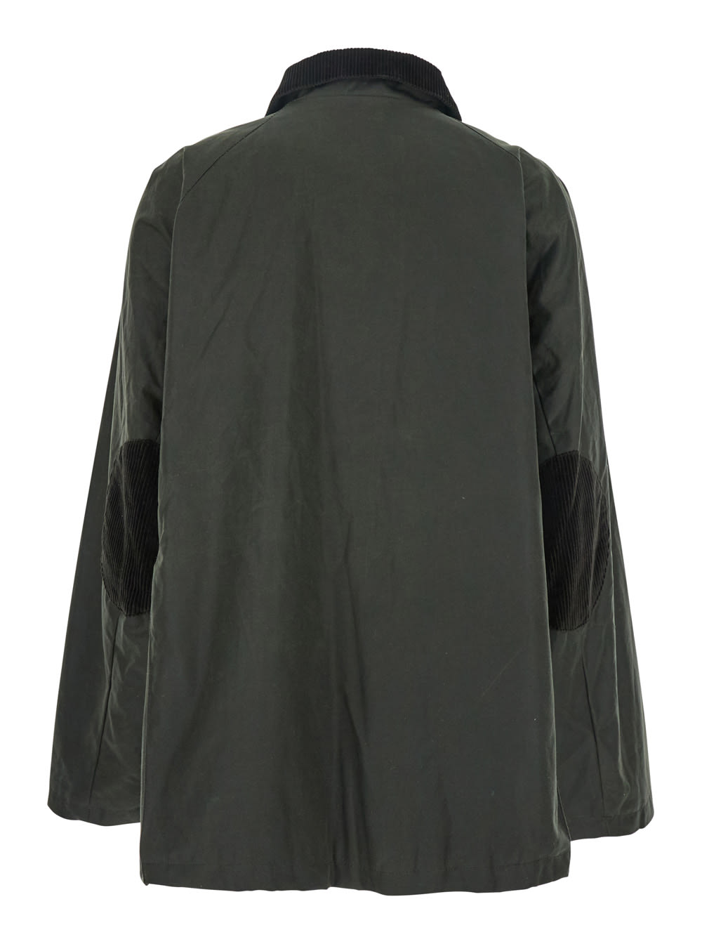 Totême Green Jacket With Corduroy Collar And Rear English Vents In Cotton Woman In Green