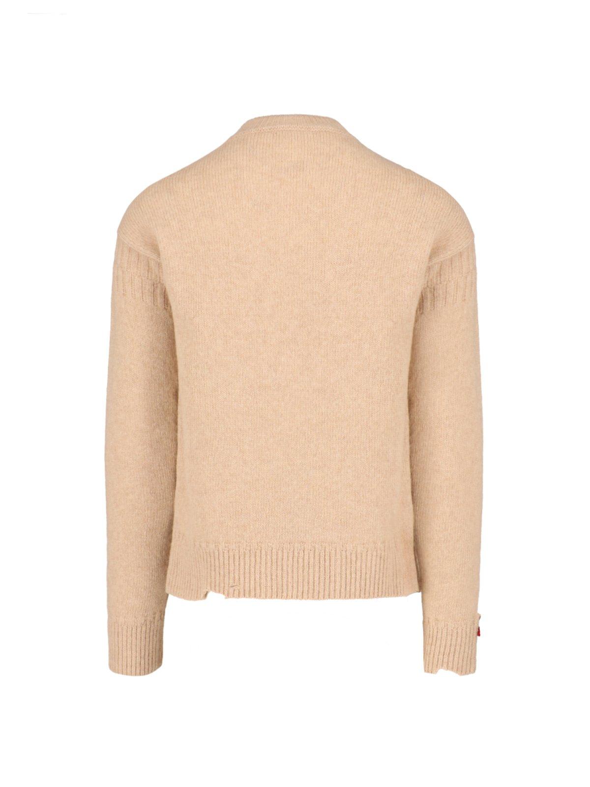 Shop Marni Crewneck Long-sleeved Jumper In Beige