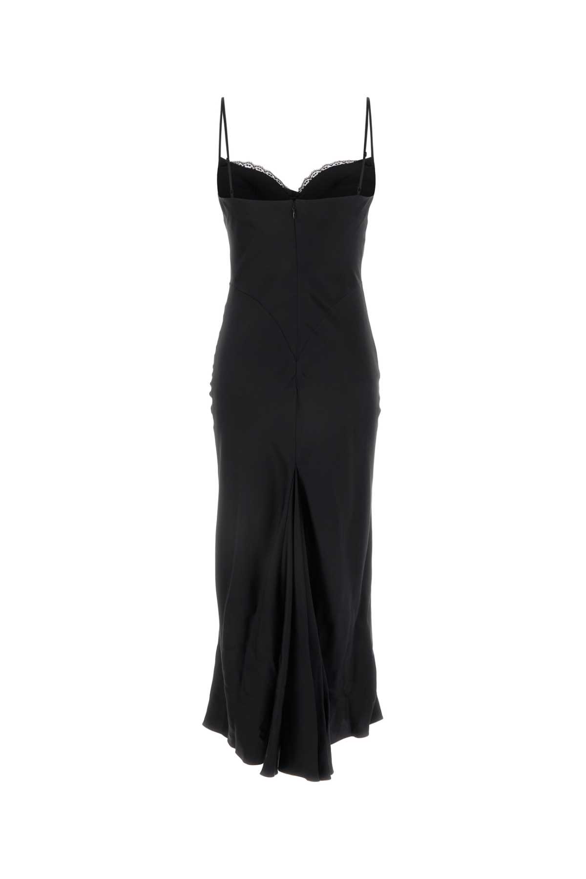 Shop Alexander Mcqueen Black Satin Dress