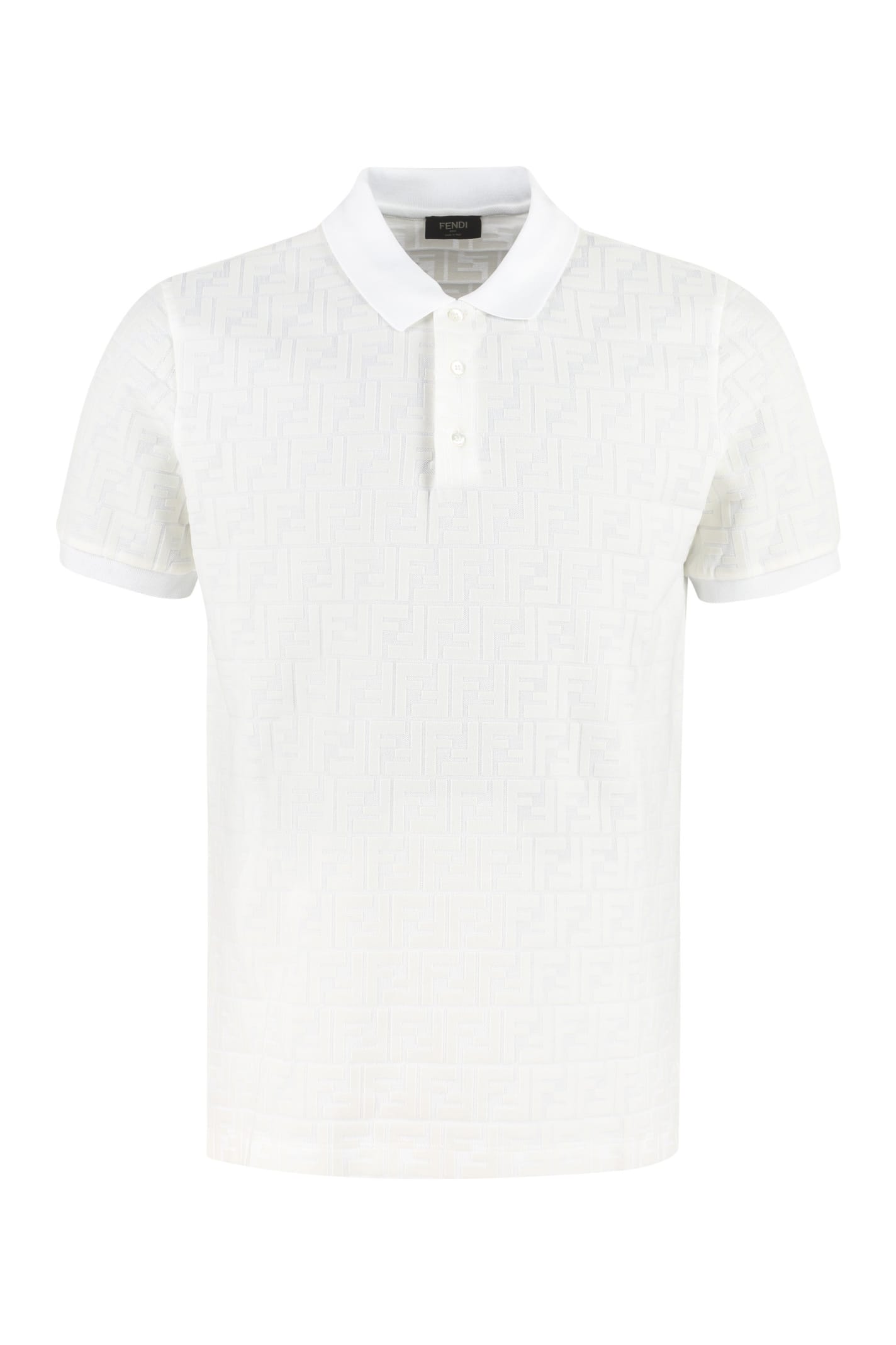 Fendi Cotton-piqué Polo Shirt In White