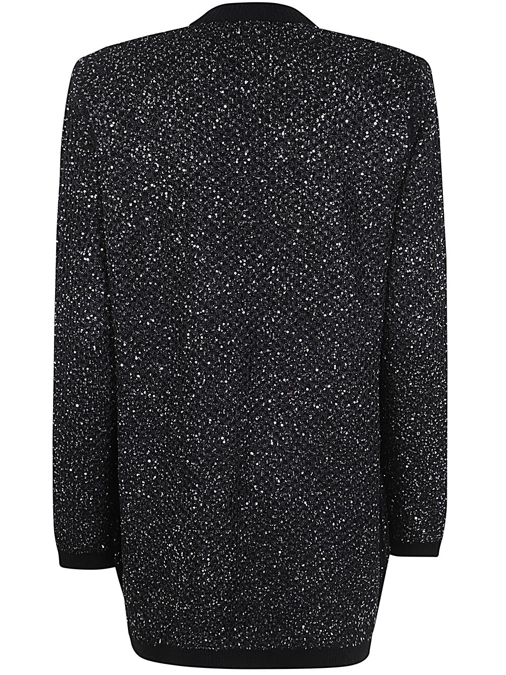 Shop Elisabetta Franchi Tricot Sweater In Black Silver