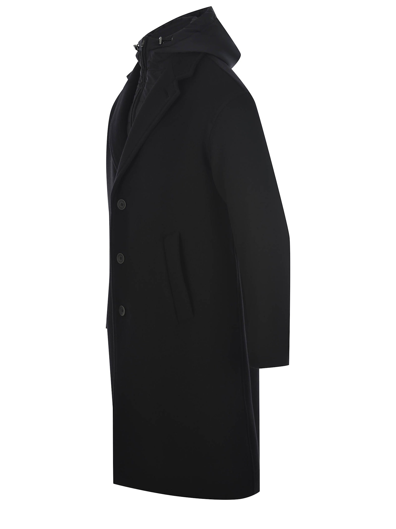 Shop Herno Coat  Made Of Virgin Wool In Black