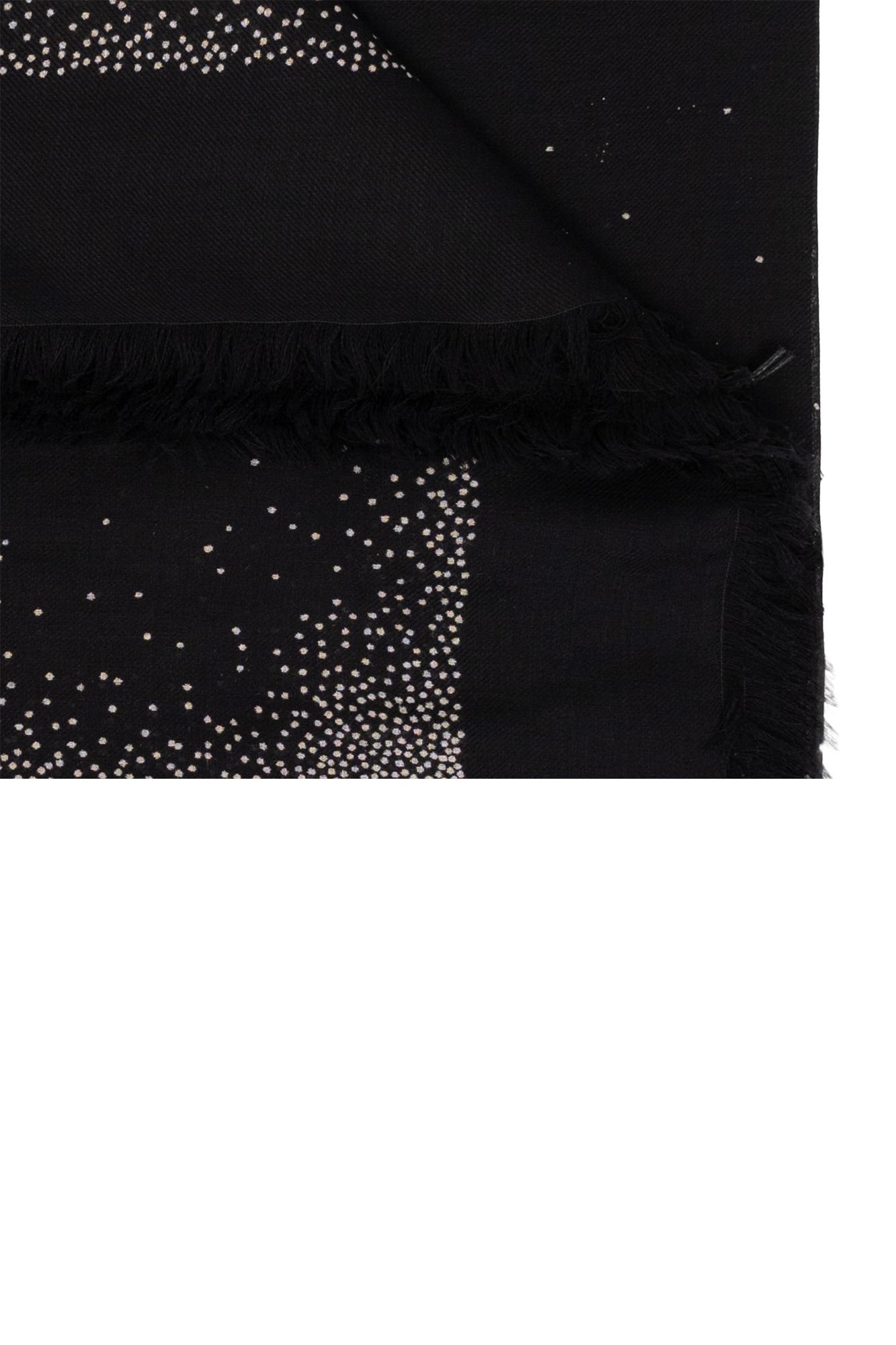 Shop Saint Laurent Shawl With Logo In Black Ivory