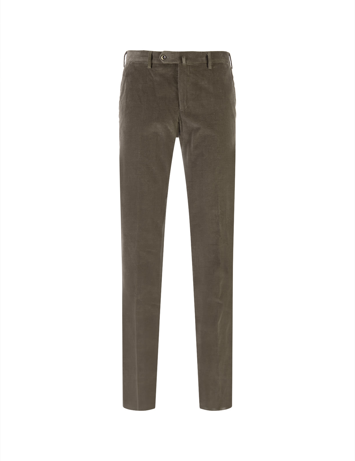 PT01 Man Slim Fit Trousers In Olive Green Corduroy