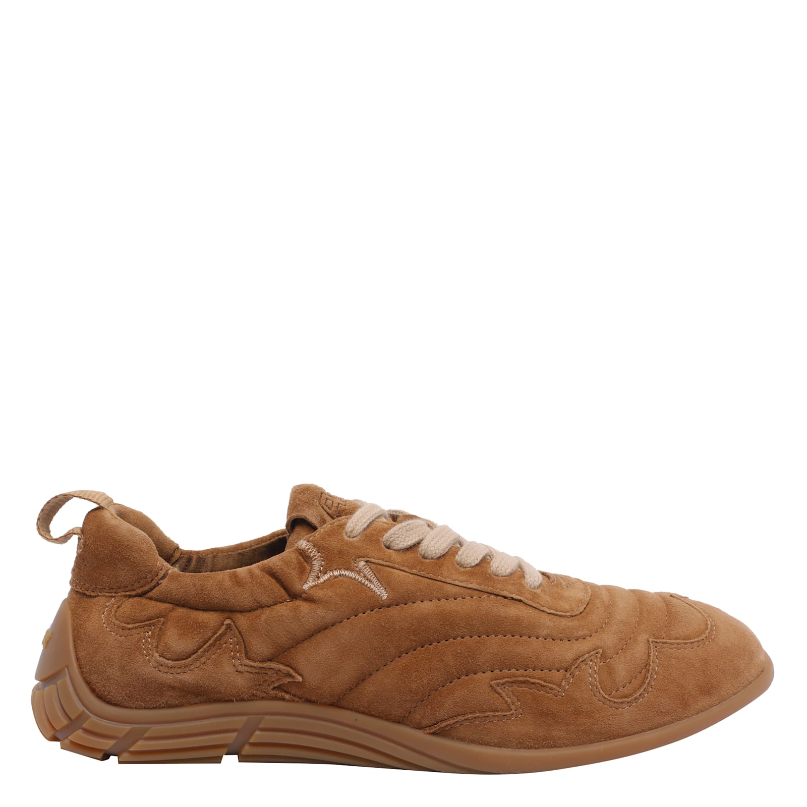 Ash Suede Low Top Sneakers With Round Toe In Neutral