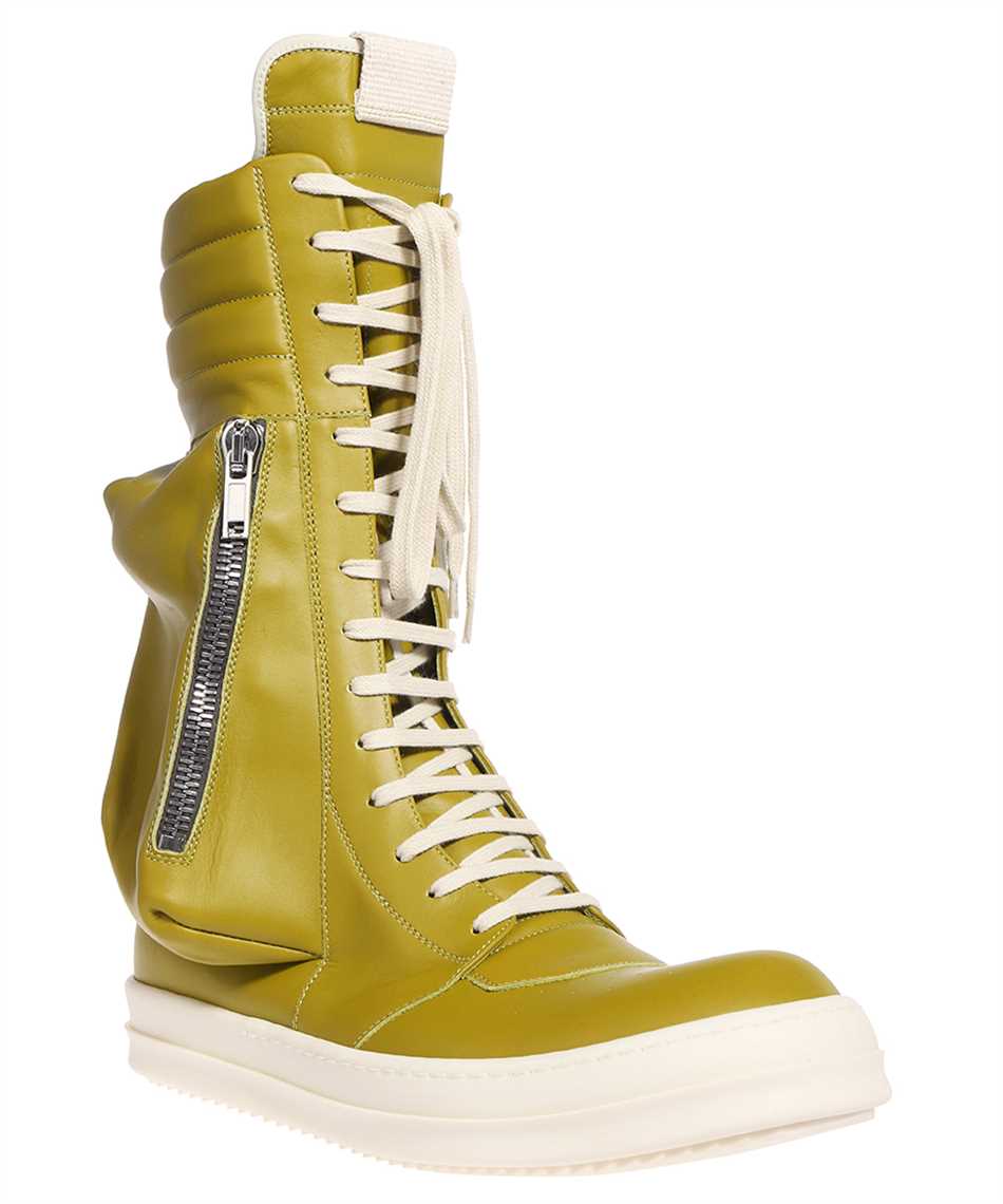 Shop Rick Owens Cargo Basket Leather Lace-up Boots In Green