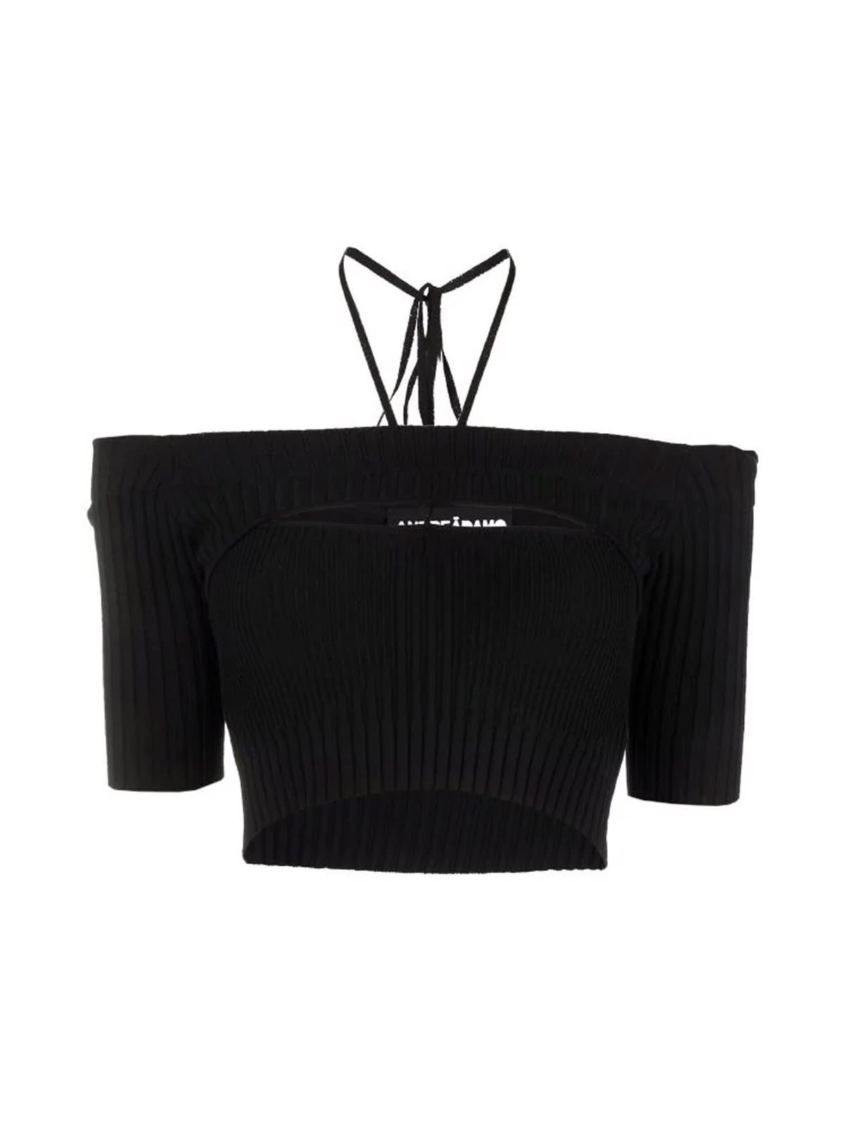 ANDREADAMO Ribbed Knit Strapless Top