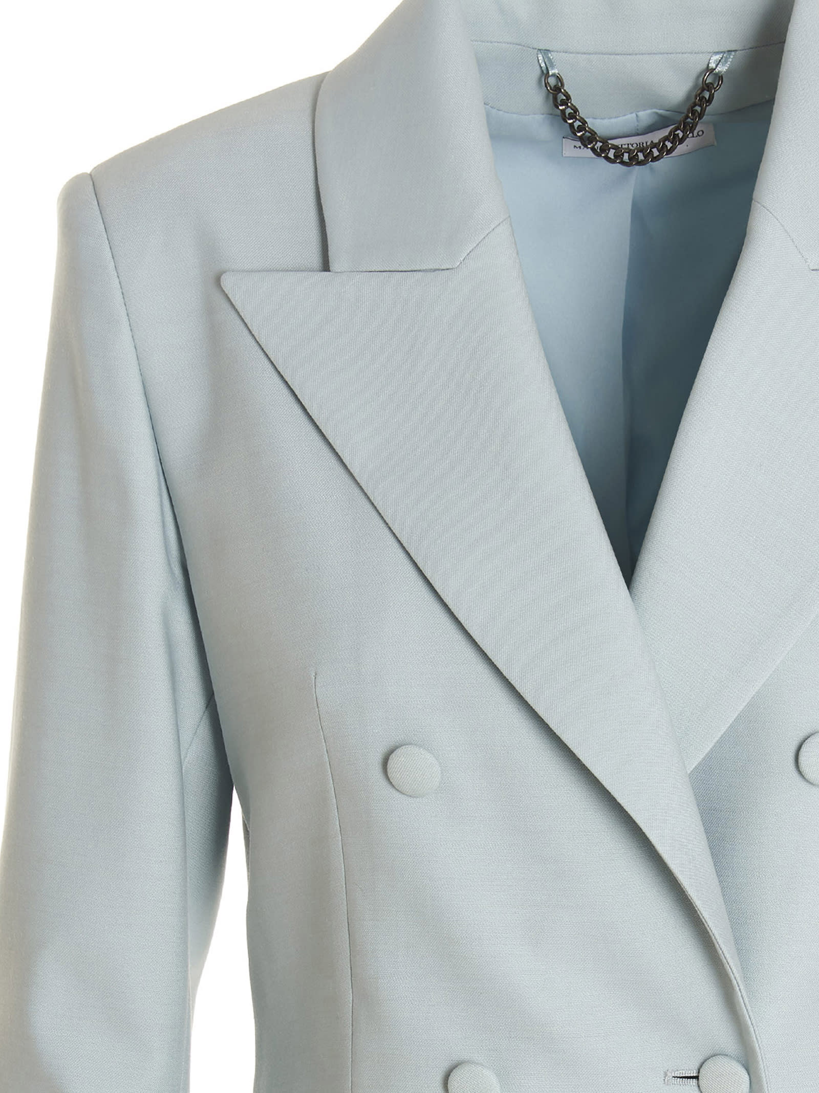 Shop Mvp Wardrobe Waldof Blazer Jacket In Light Blue