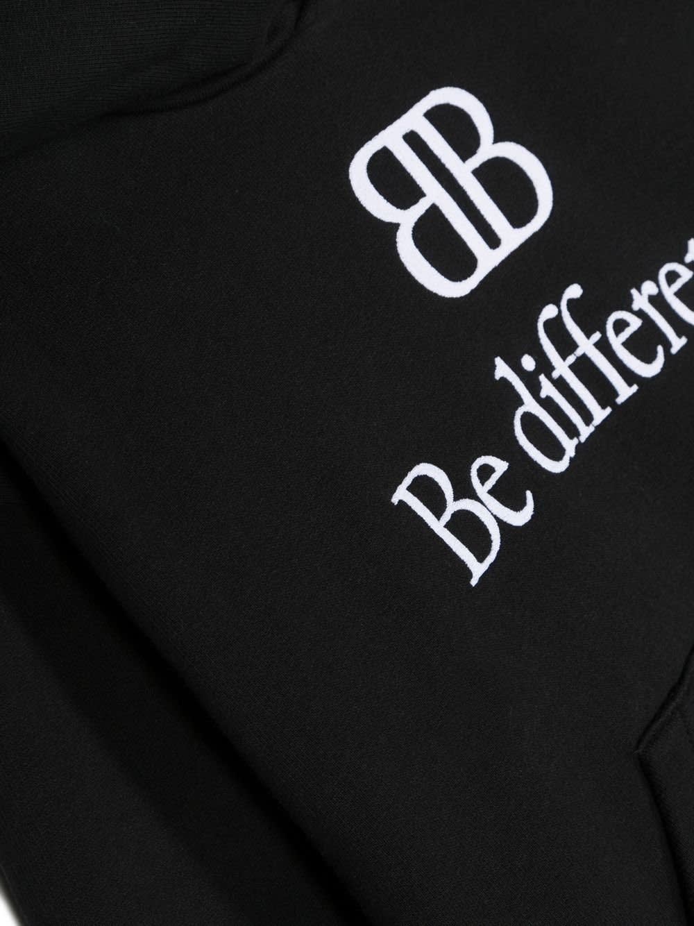 Shop Balenciaga Black Bb Be Different Oversize Hoodie