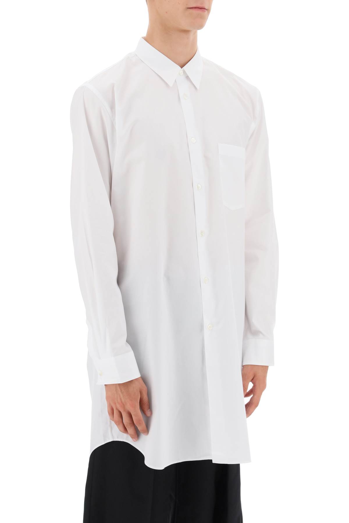 Shop Comme Des Garçons Homme Deux Maxi Shirt In Poplin In White (white)