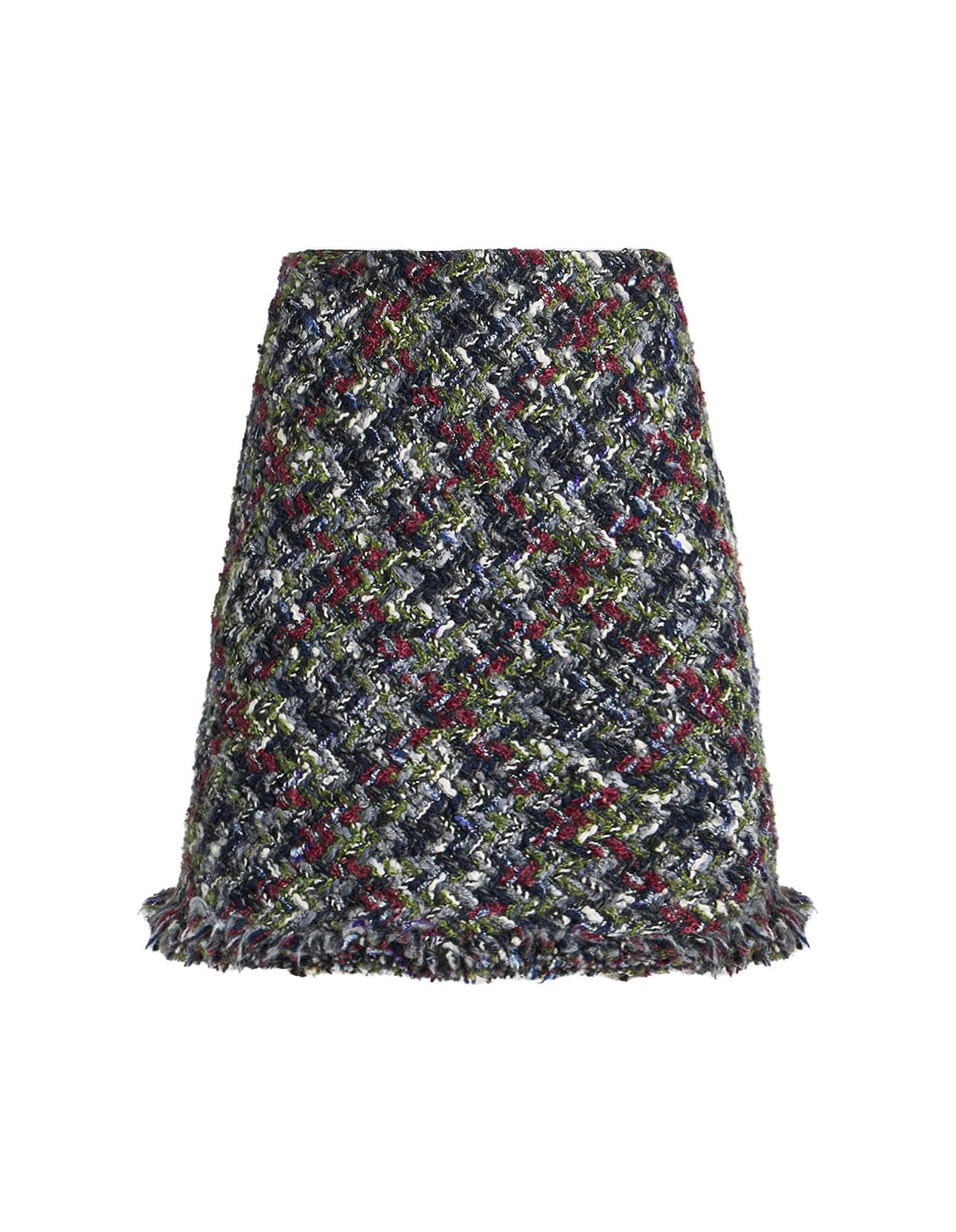 Shop Etro Multicoloured Wool Bouclé Mini Skirt