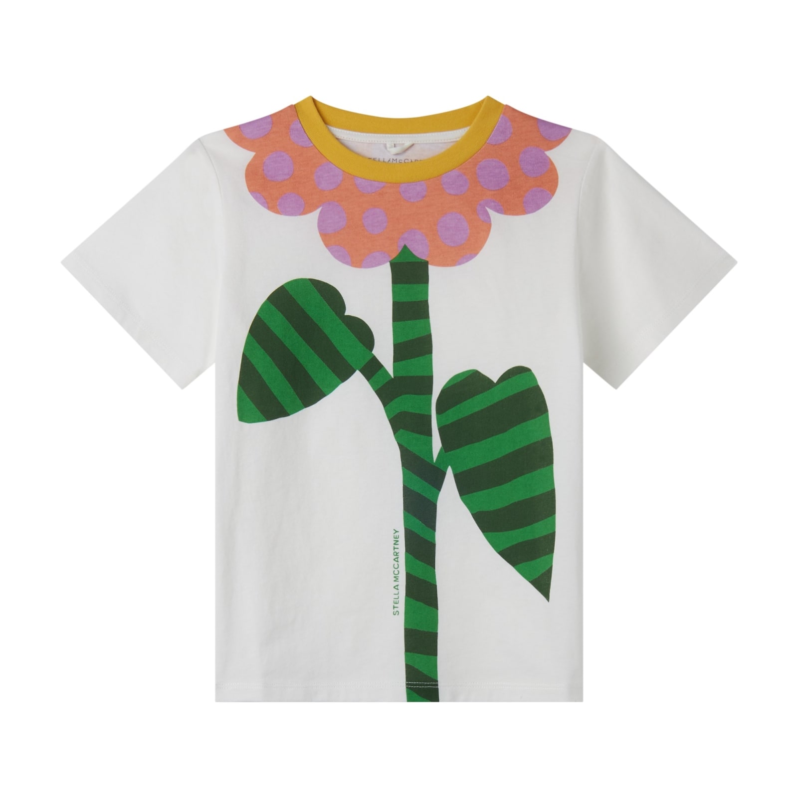 Stella Mccartney Kids' Floral T-shirt In Cream