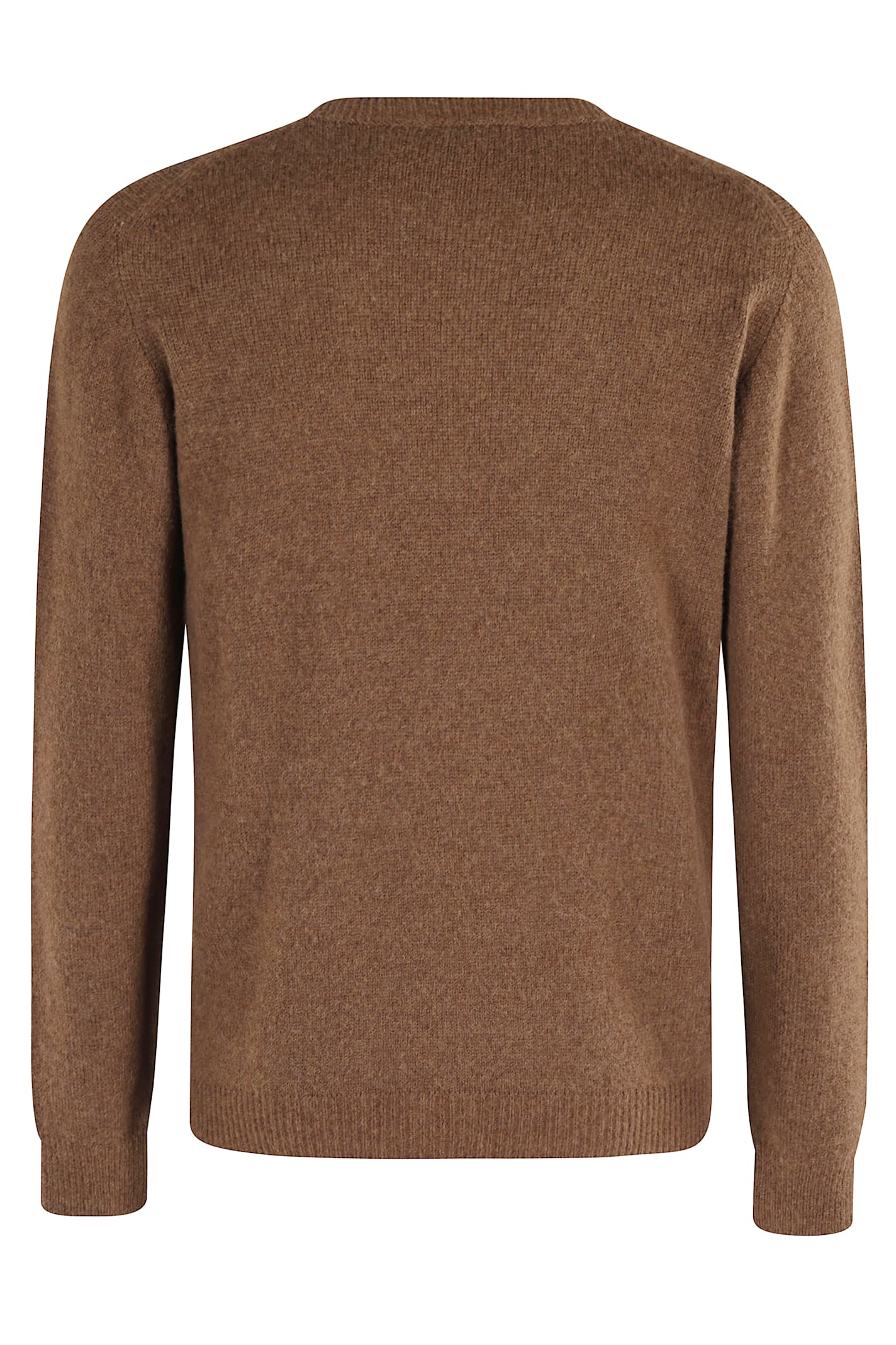 Roberto Collina Ribbed Crew Neck Sweater With Long Sleeves In Brown