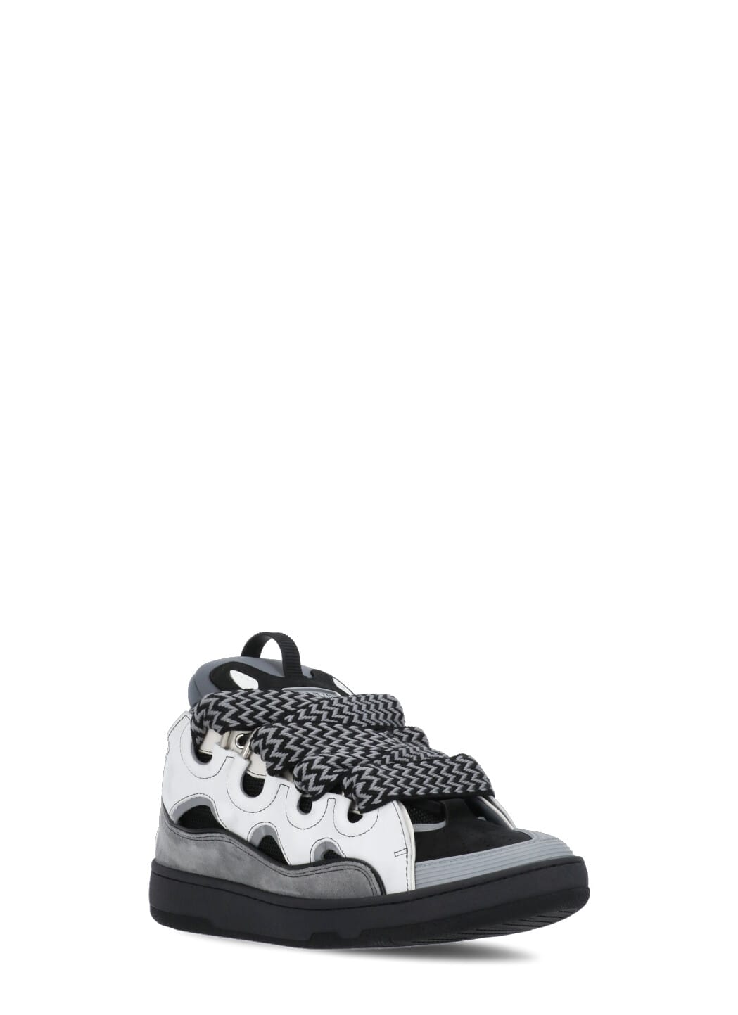 Shop Lanvin Curb Sneakers In White Anthracite