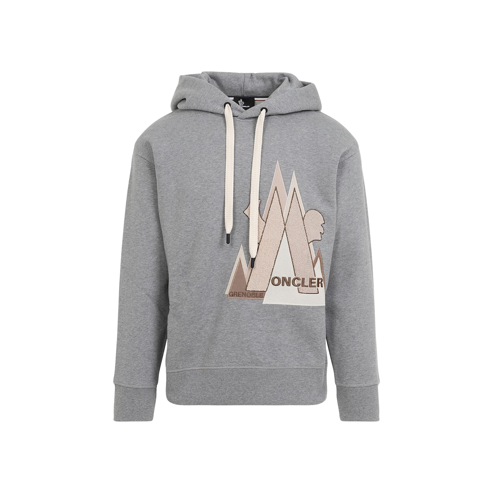 Shop Moncler Cotton Hoodie In Light Grey