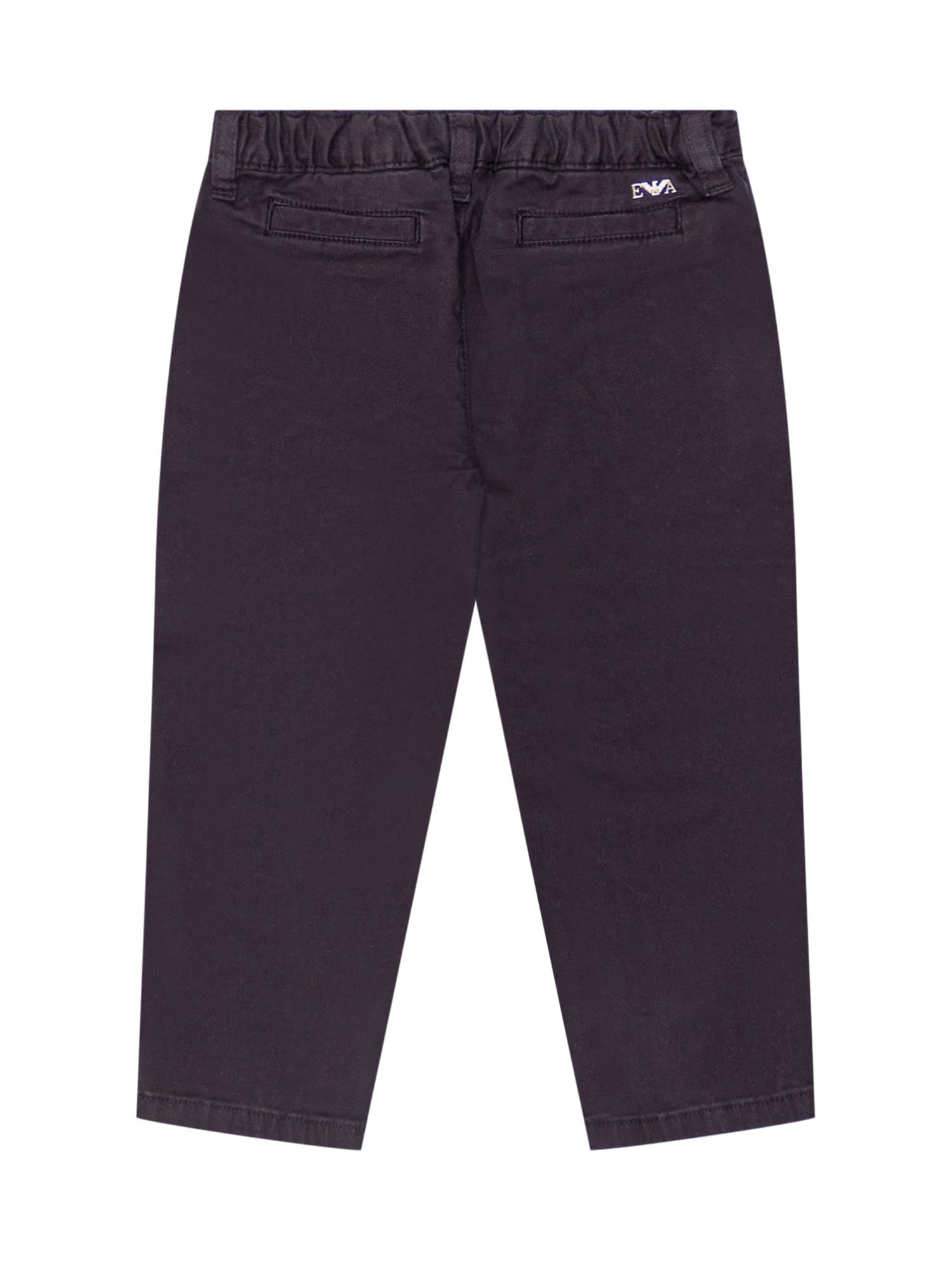 Shop Emporio Armani Logo Pants In Blu Navy