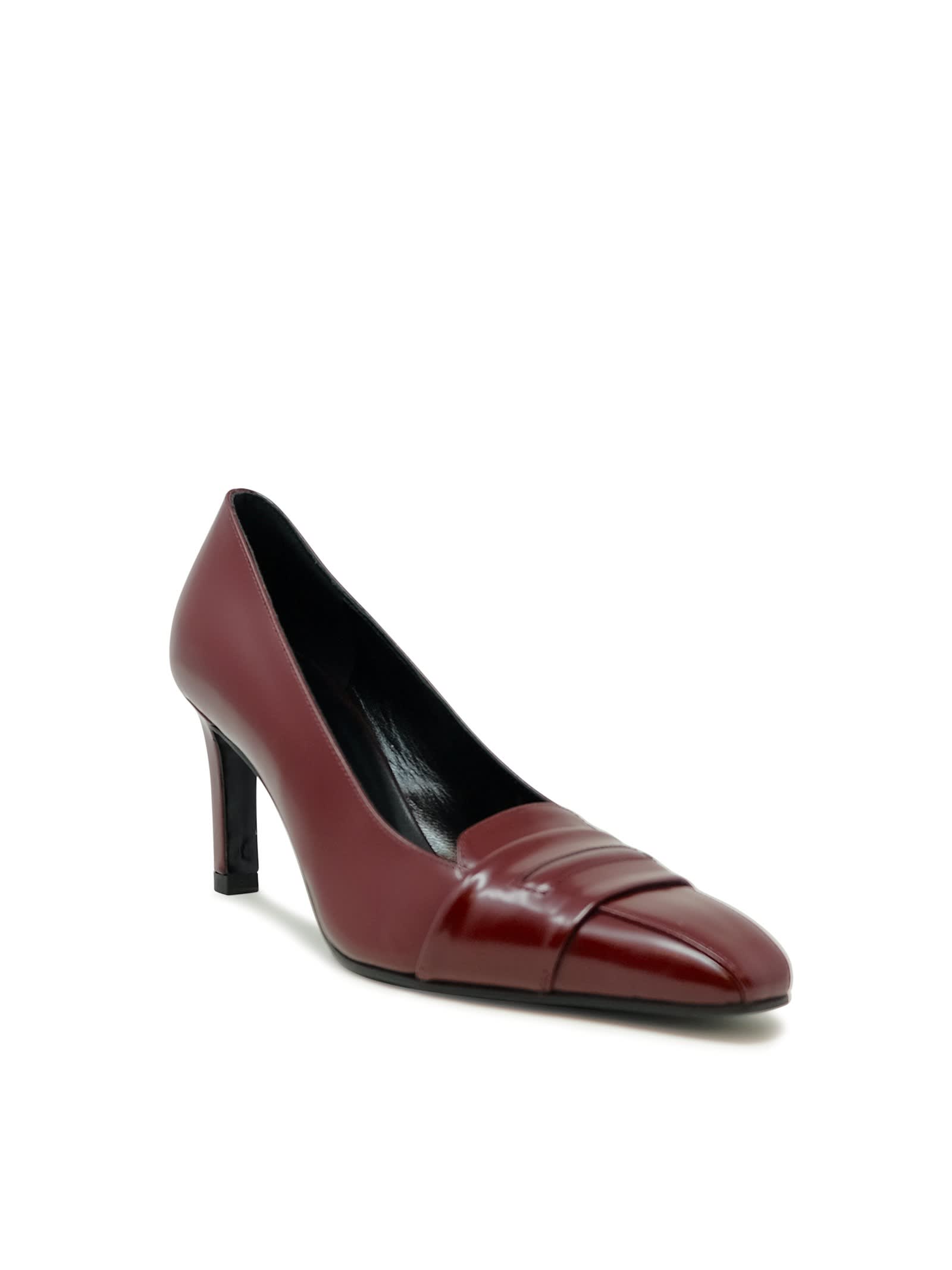 Lella Baldi Lt2473sb Laredo Bordeaux Leather Pumps In Blue