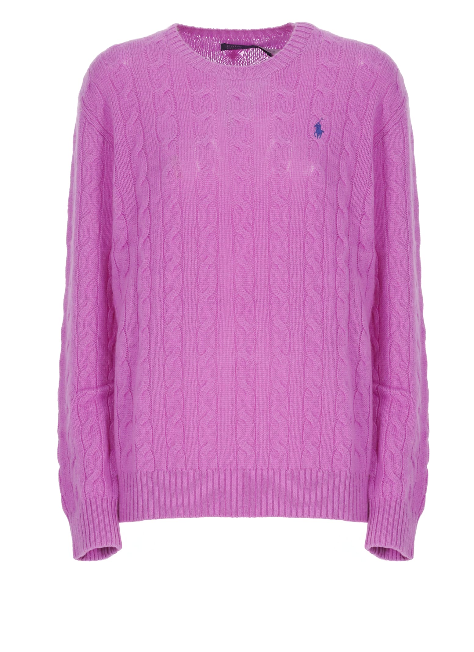 Polo Ralph Lauren Purple Cable-knit Sweater In Wool And Cashmere In Purple