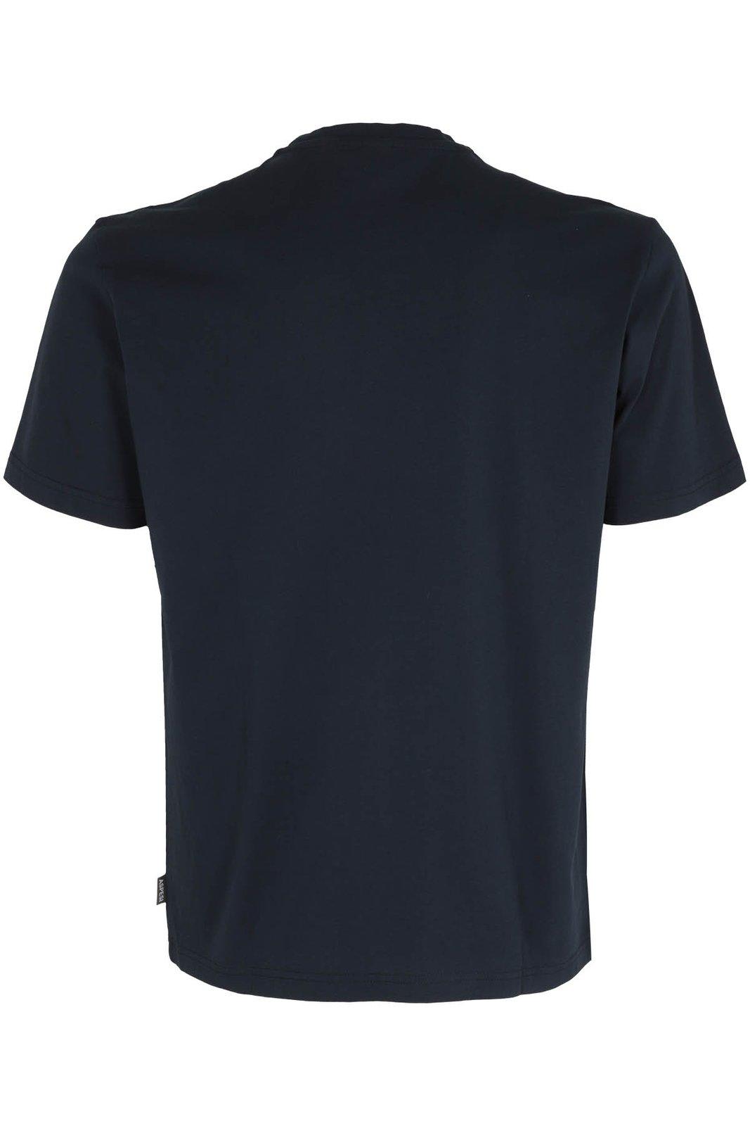 Shop Aspesi Short-sleeved Crewneck T-shirt In Navy