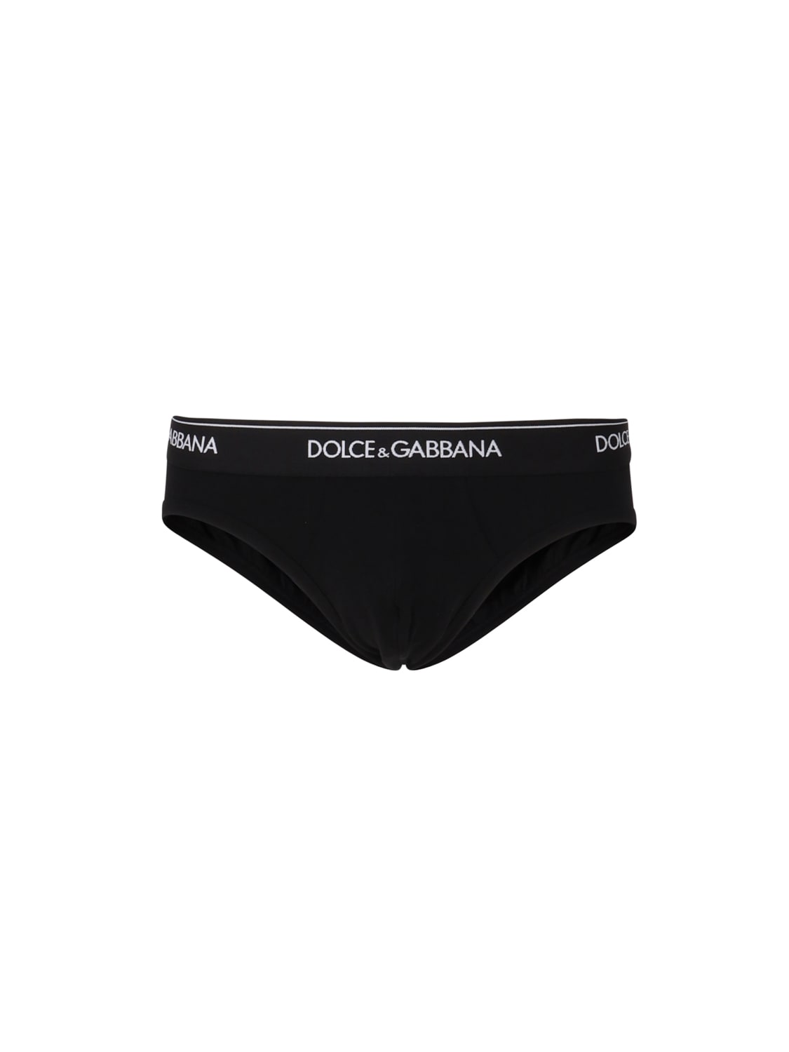Shop Dolce & Gabbana Slip In Cotton Pack For 2 In Black