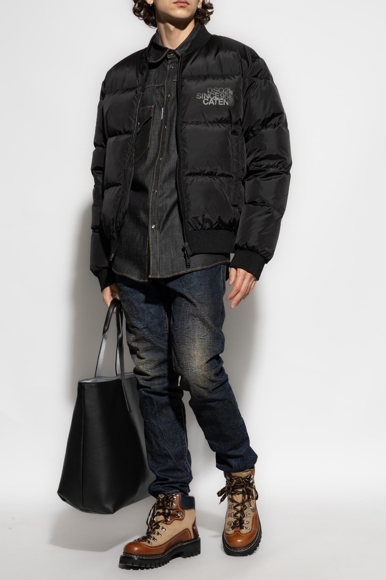 Dsquared2 Long-sleeve Casual Denim Shirt With Pocket Details In Black