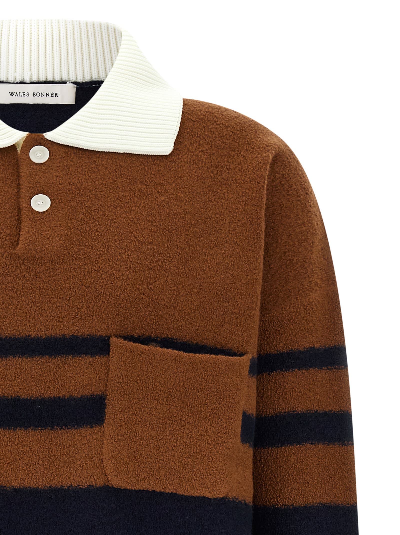 Wales Bonner Calm Striped Wool Polo Sweater In Multi