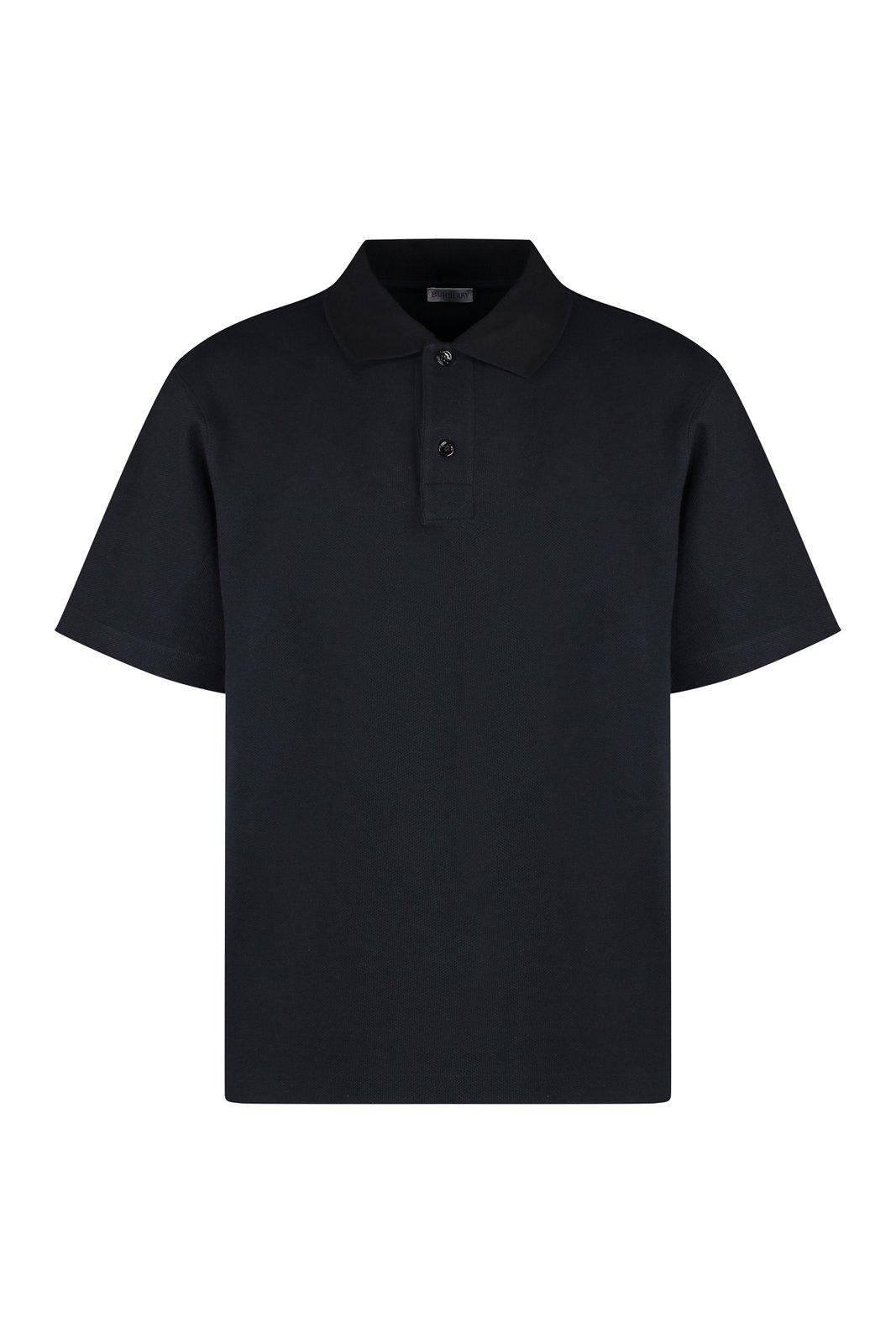 Shop Burberry Short-sleeve Polo Shirt In Nero