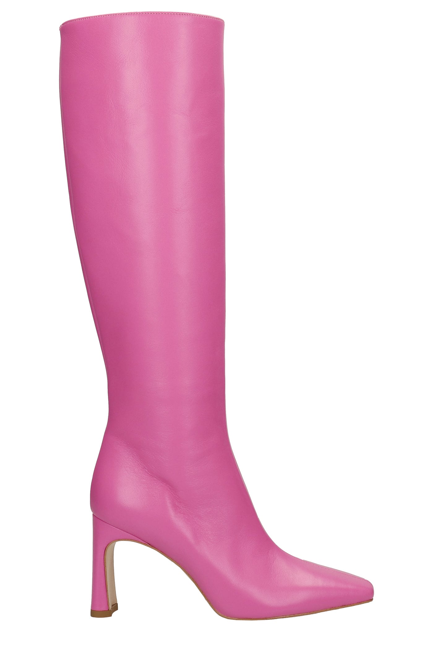 Liu-Jo Squared Lh01 High Heels Boots In Fuxia Leather