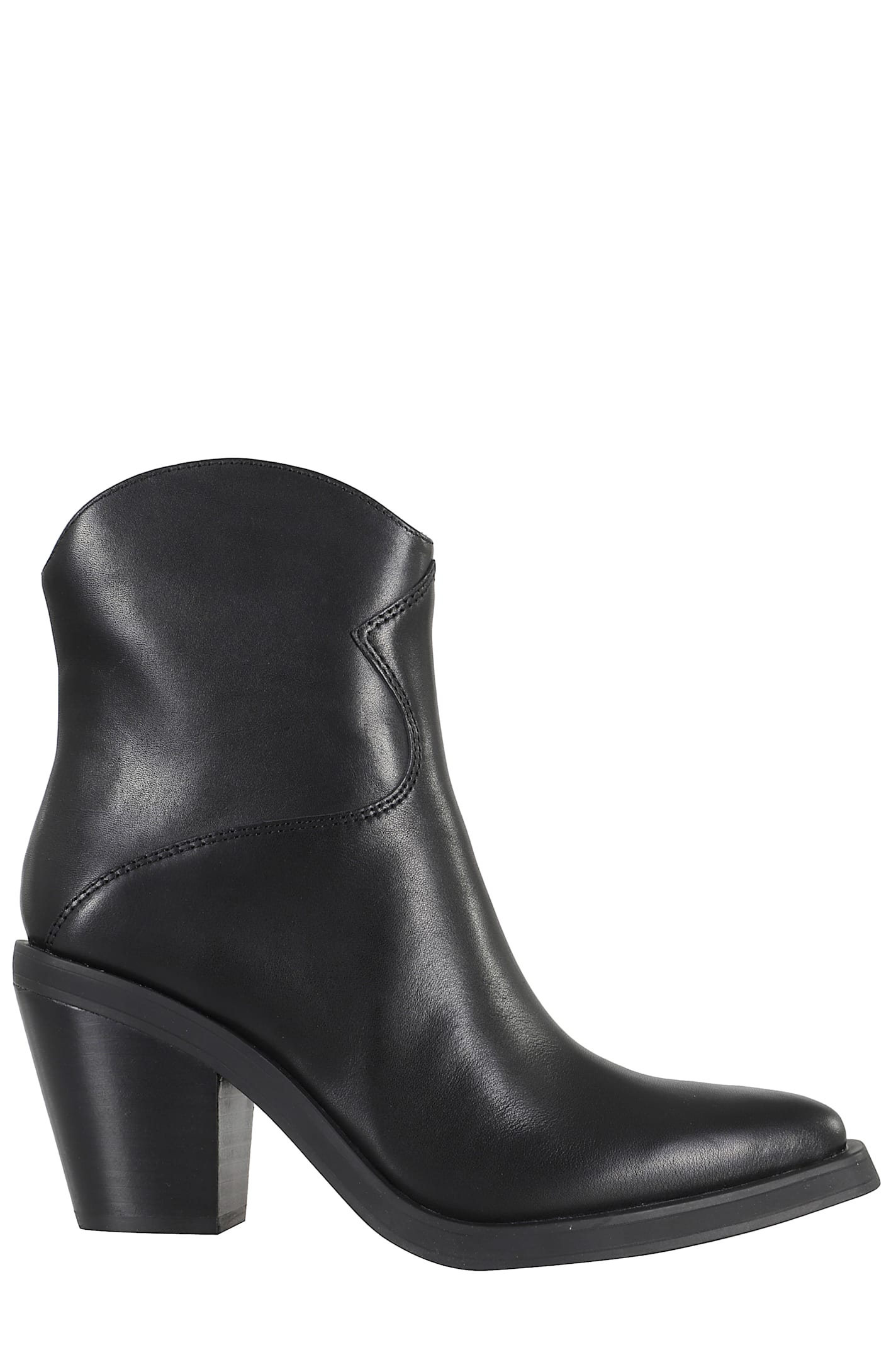 Ash Ankle Boots With Smooth Leather Upper In Black