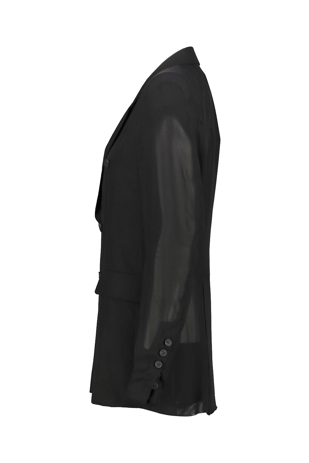 Rick Owens Jmf Double-breasted Silk Blazer In Black