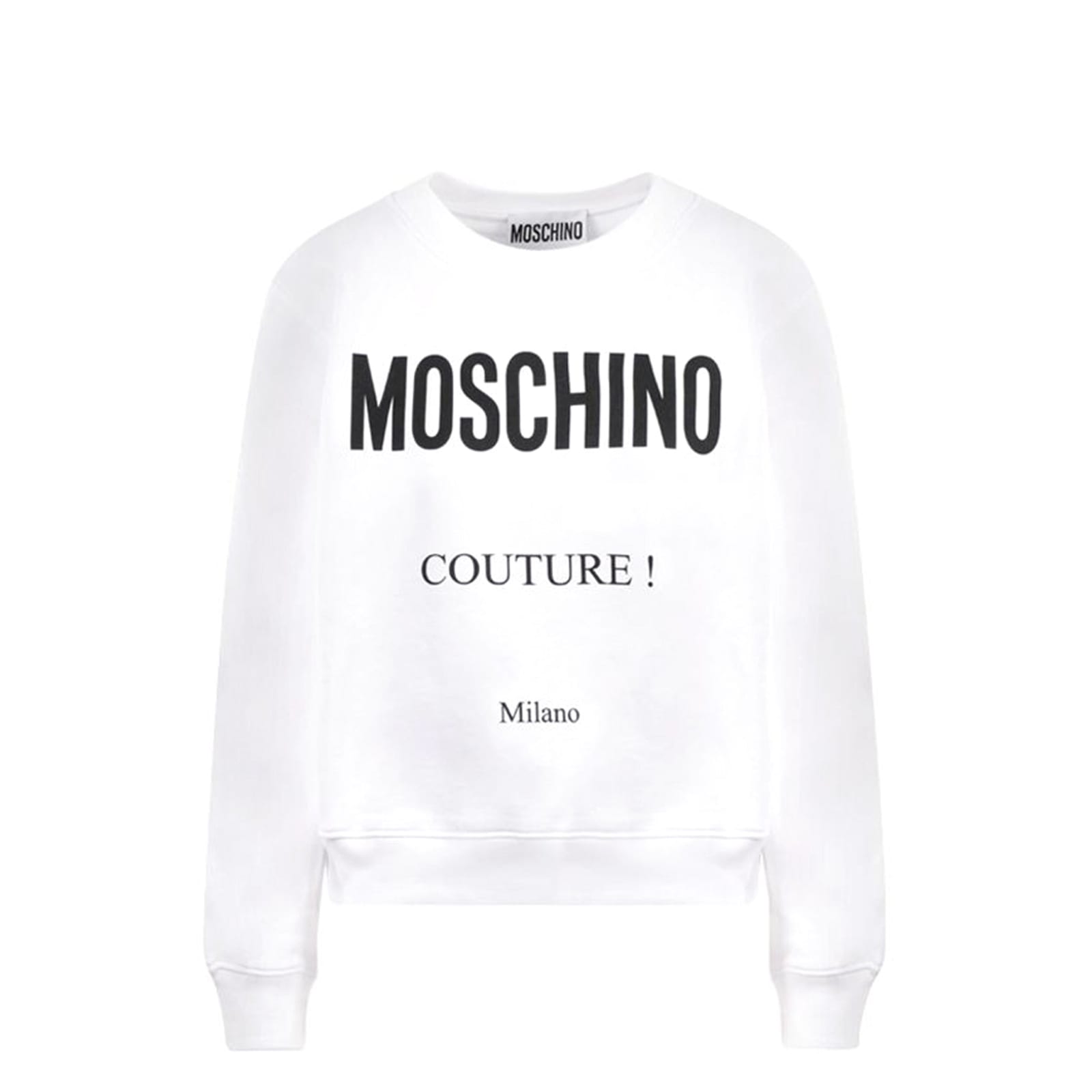 Shop Moschino Couture Cotton Logo Sweatshirt In White