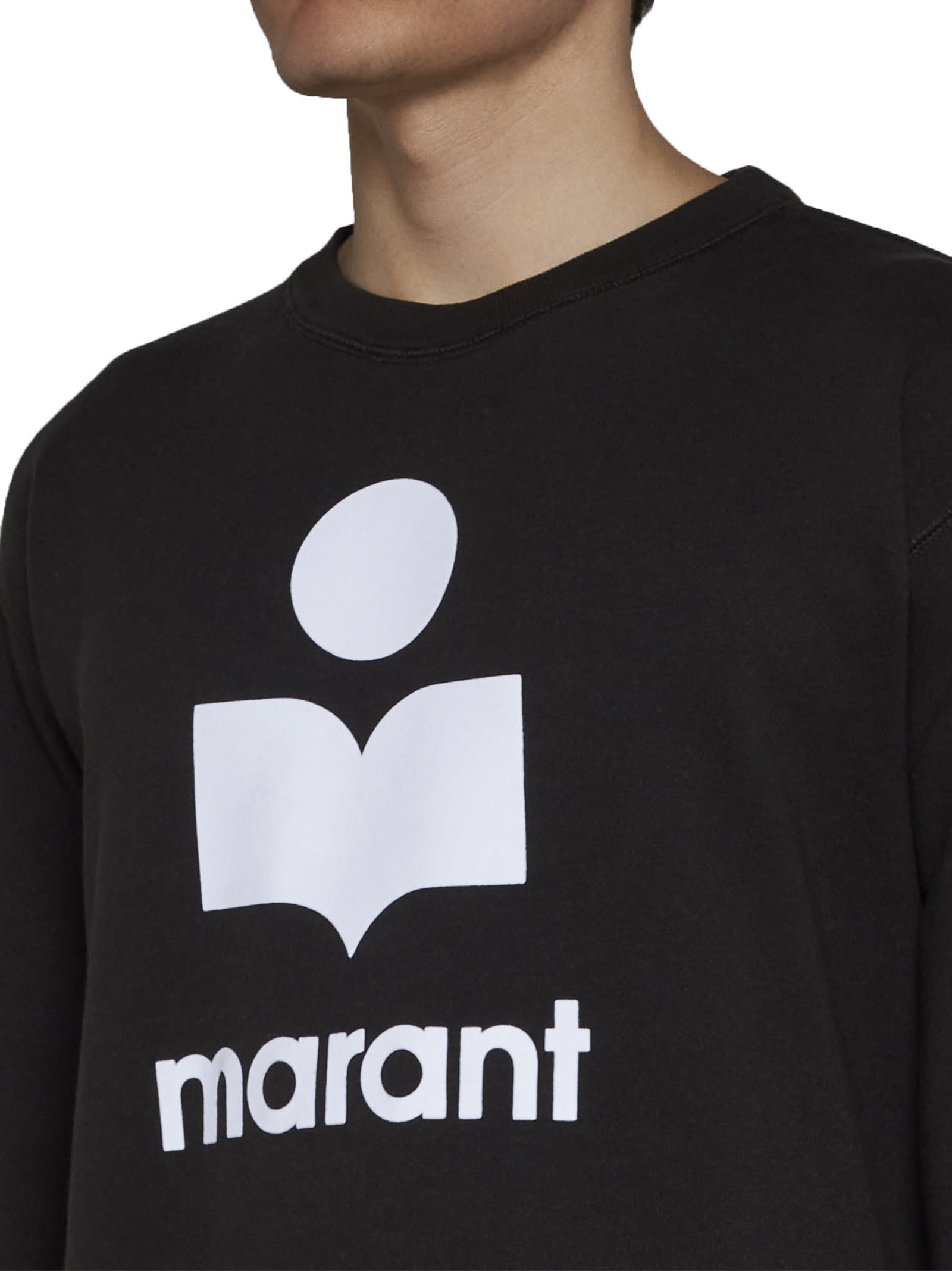 Shop Isabel Marant Sweater In Faded Black/ecru