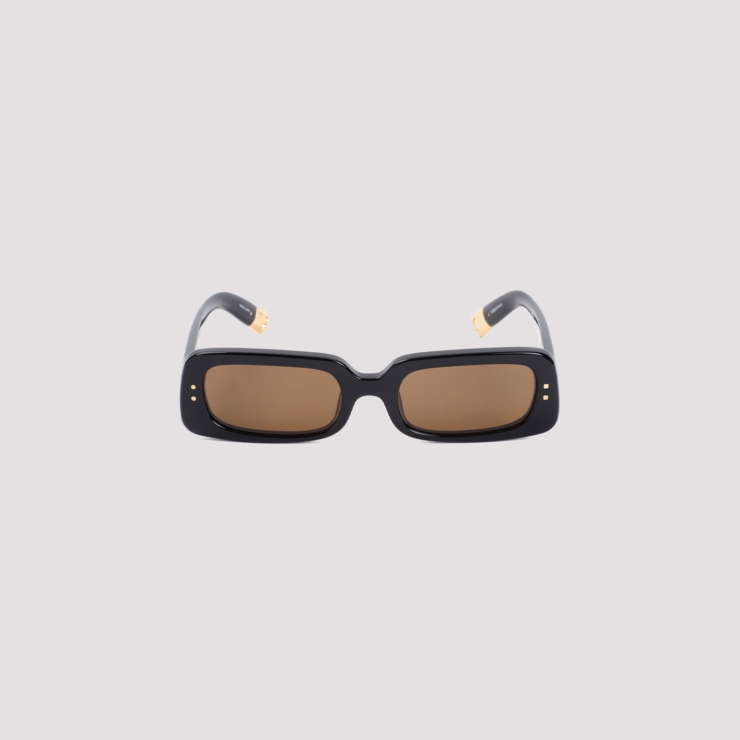 Shop Jacquemus Les Lunettes Sunglasses In Black Yellow Gold Brown